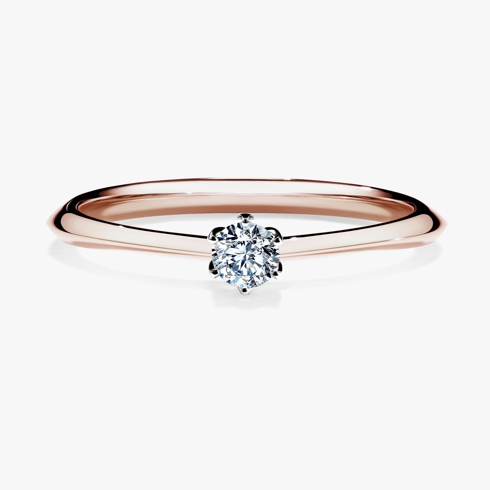 Pierścionek zaręczynowy My Daisy z różowego złota z diamentem naturalnym 0,10ct