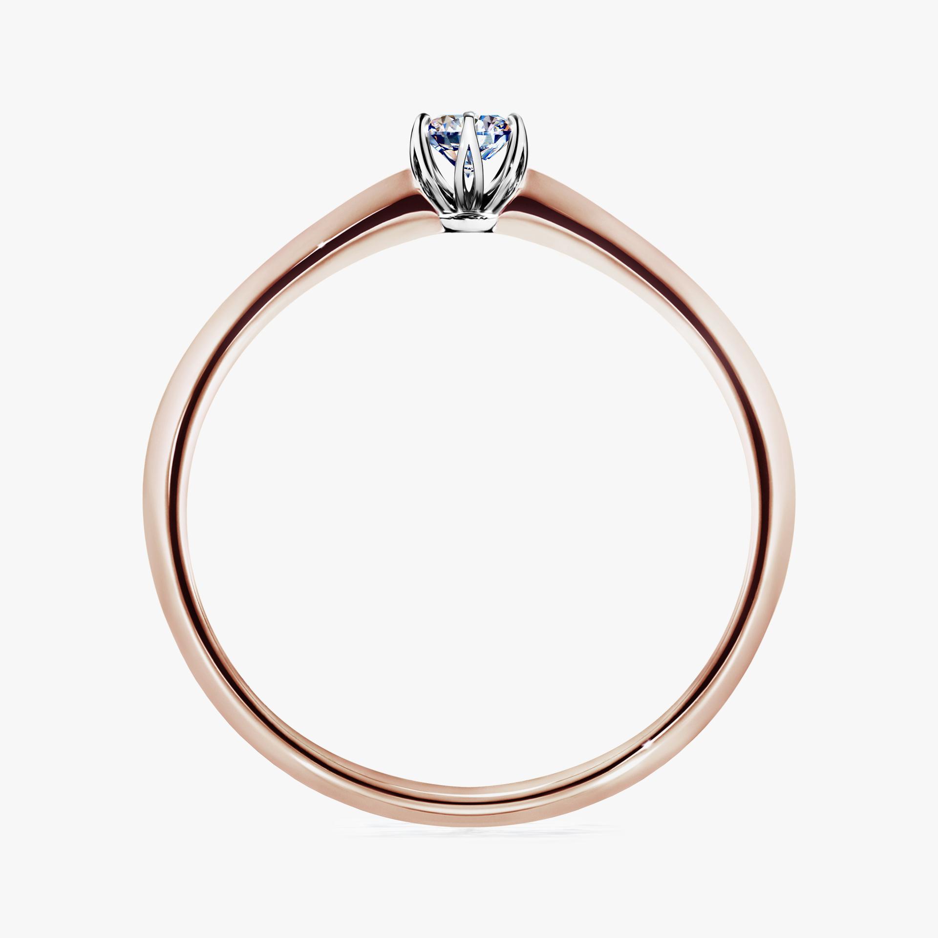 Pierścionek zaręczynowy My Daisy z różowego złota z diamentem naturalnym 0,10ct