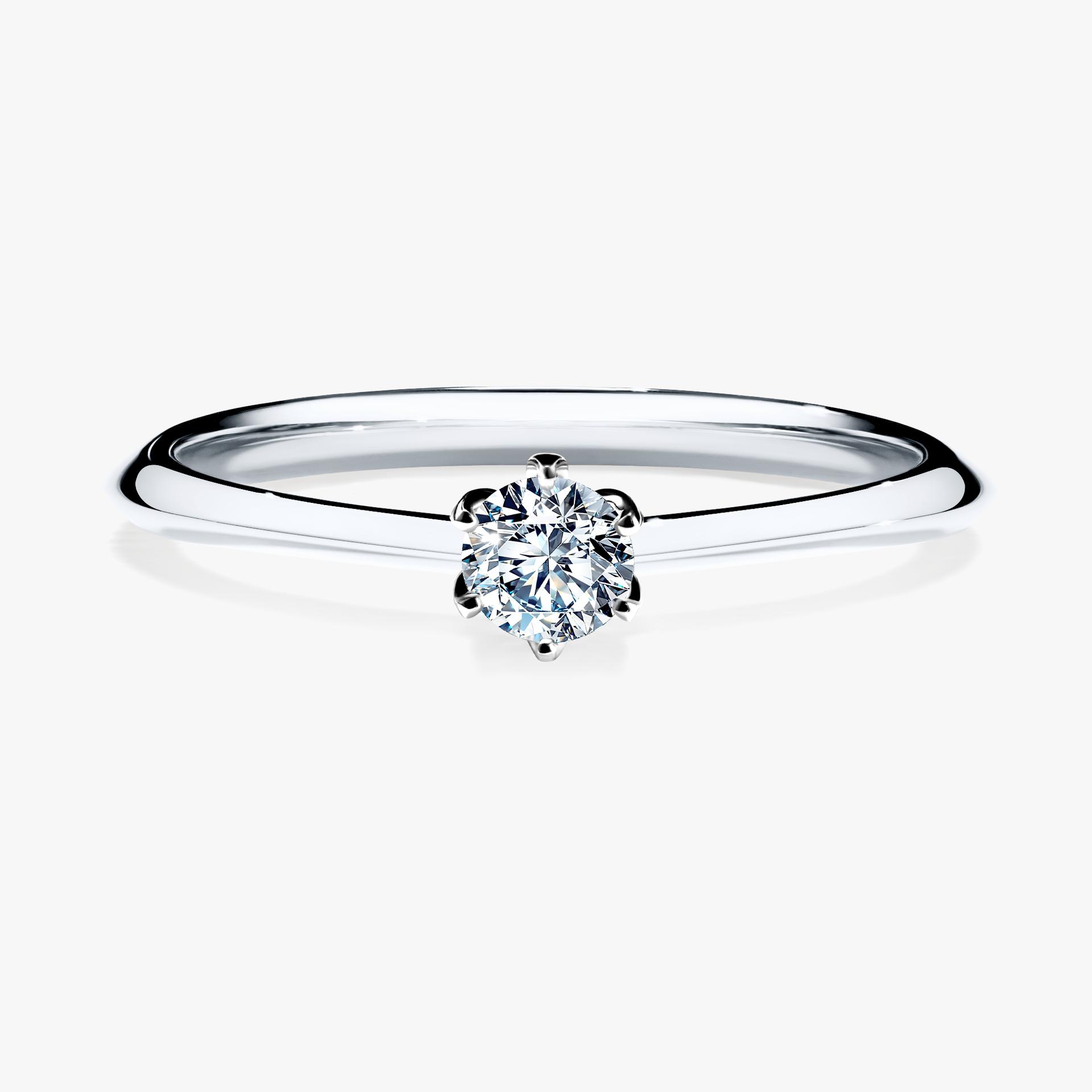 Pierscionek zareczynowy z diamentem 017 CT z bialego zlota my daisy 01