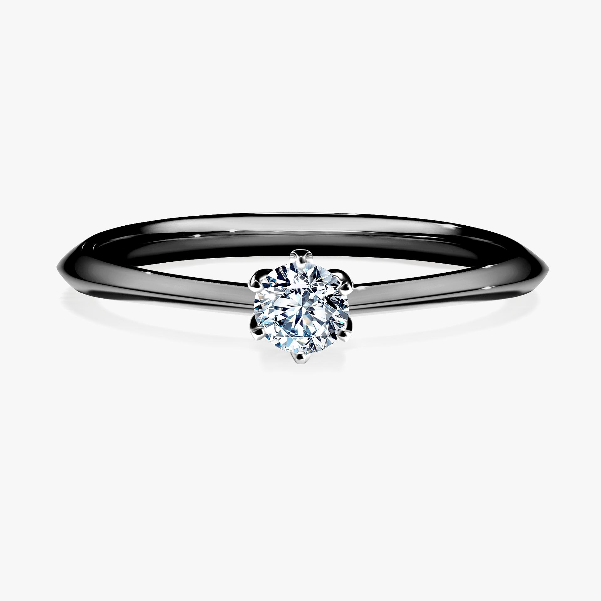 Pierscionek zareczynowy z diamentem 017 CT z czarnego zlota my daisy 01