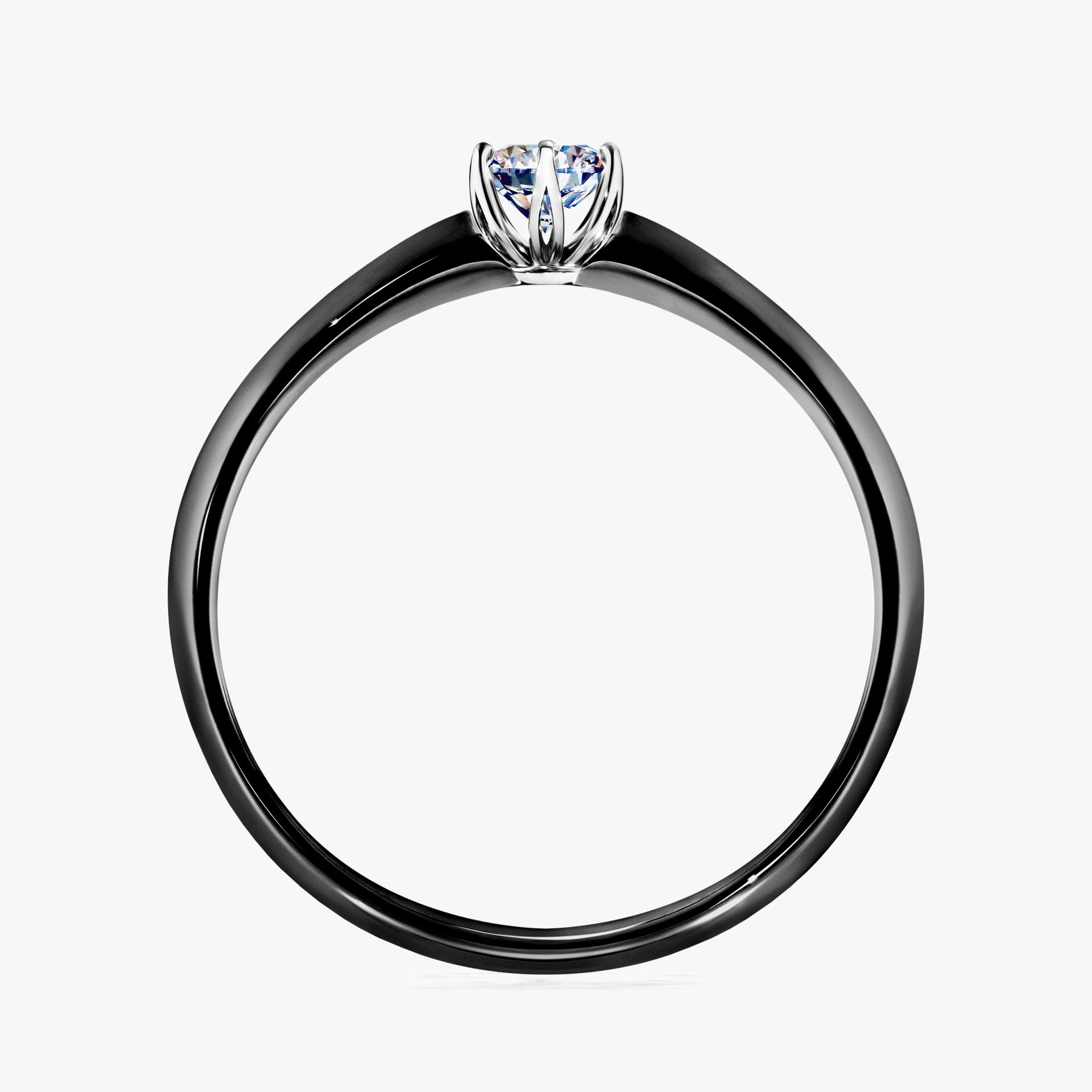 Pierscionek zareczynowy z diamentem 017 CT z czarnego zlota my daisy 02