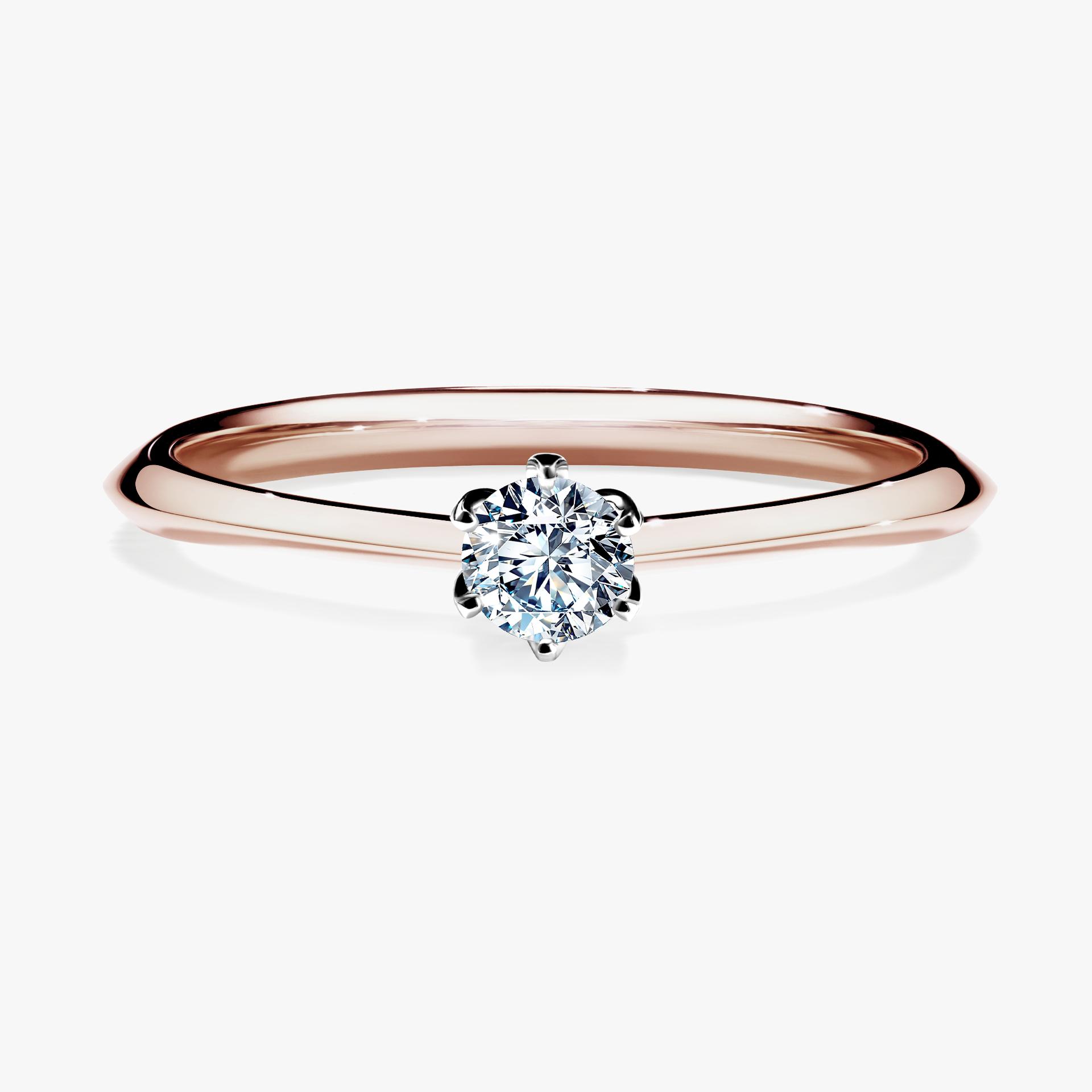 Pierscionek zareczynowy z diamentem 017 CT z rozowego zlota my daisy 01