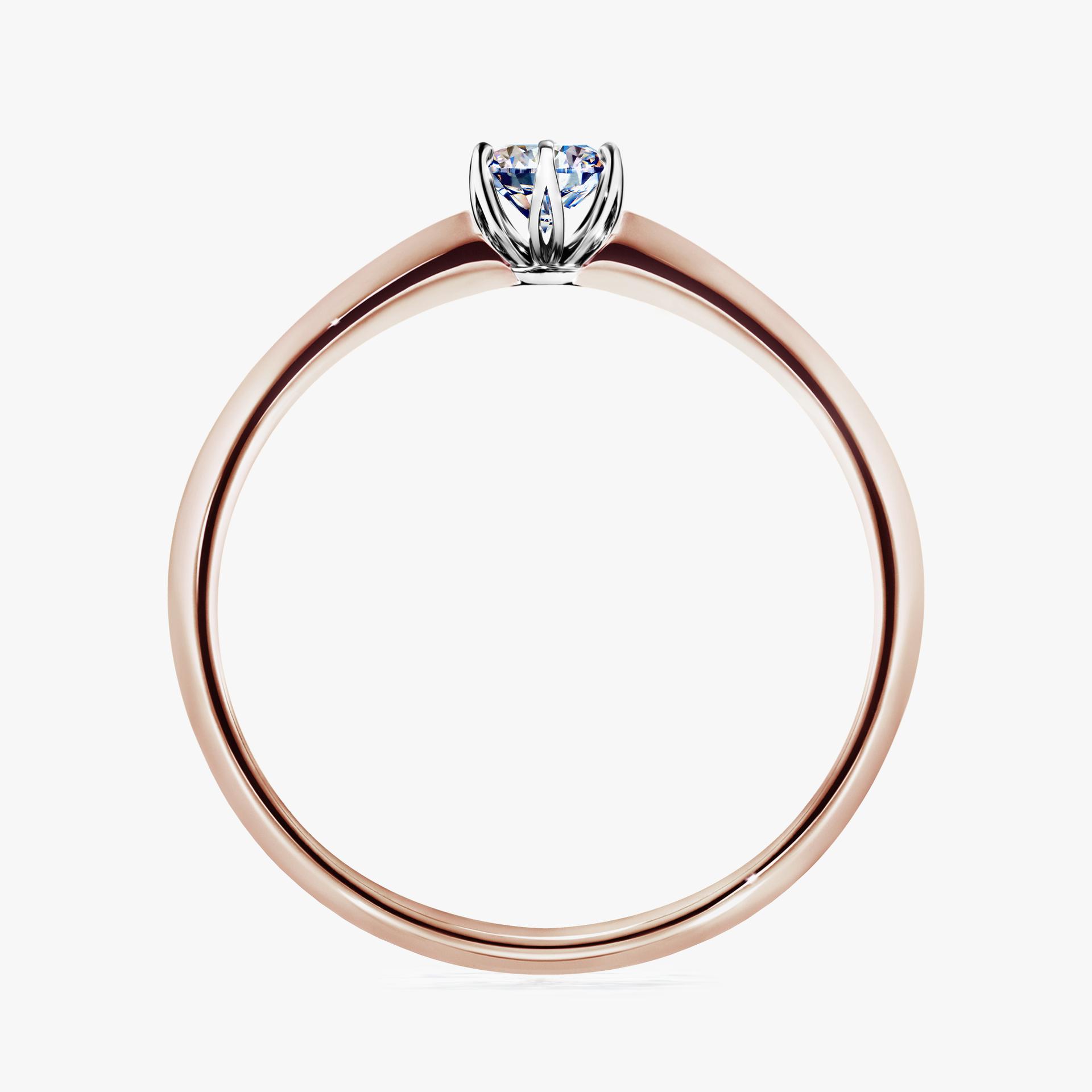 Pierscionek zareczynowy z diamentem 017 CT z rozowego zlota my daisy 02