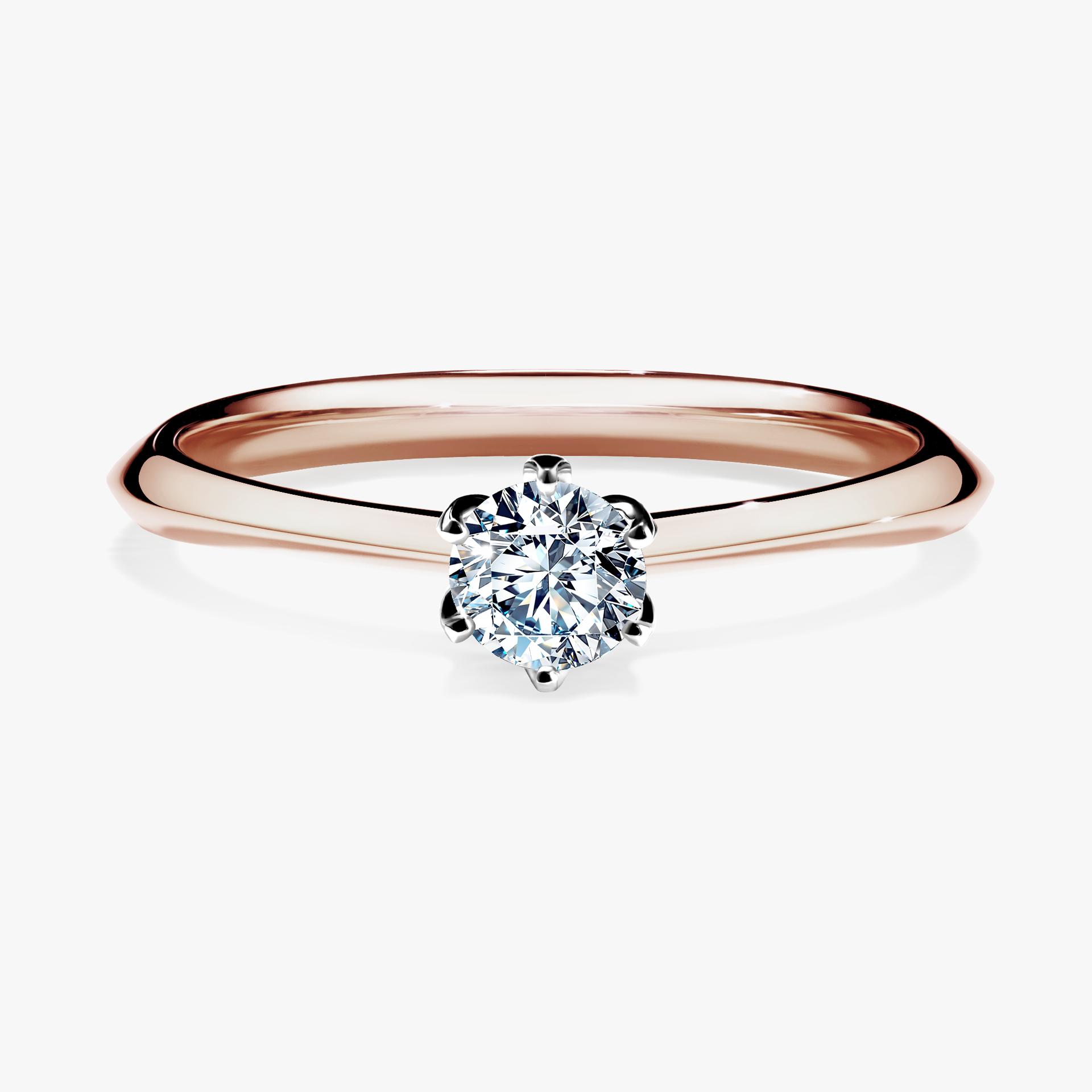 Pierscionek zareczynowy z diamentem 025 CT z rozowego zlota my daisy 01