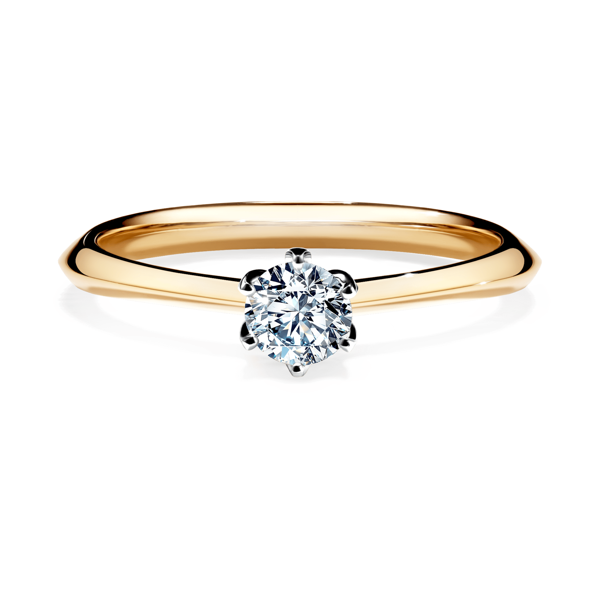 Pierścionek zaręczynowy My Daisy z żółtego złota z diamentem naturalnym 0,25ct