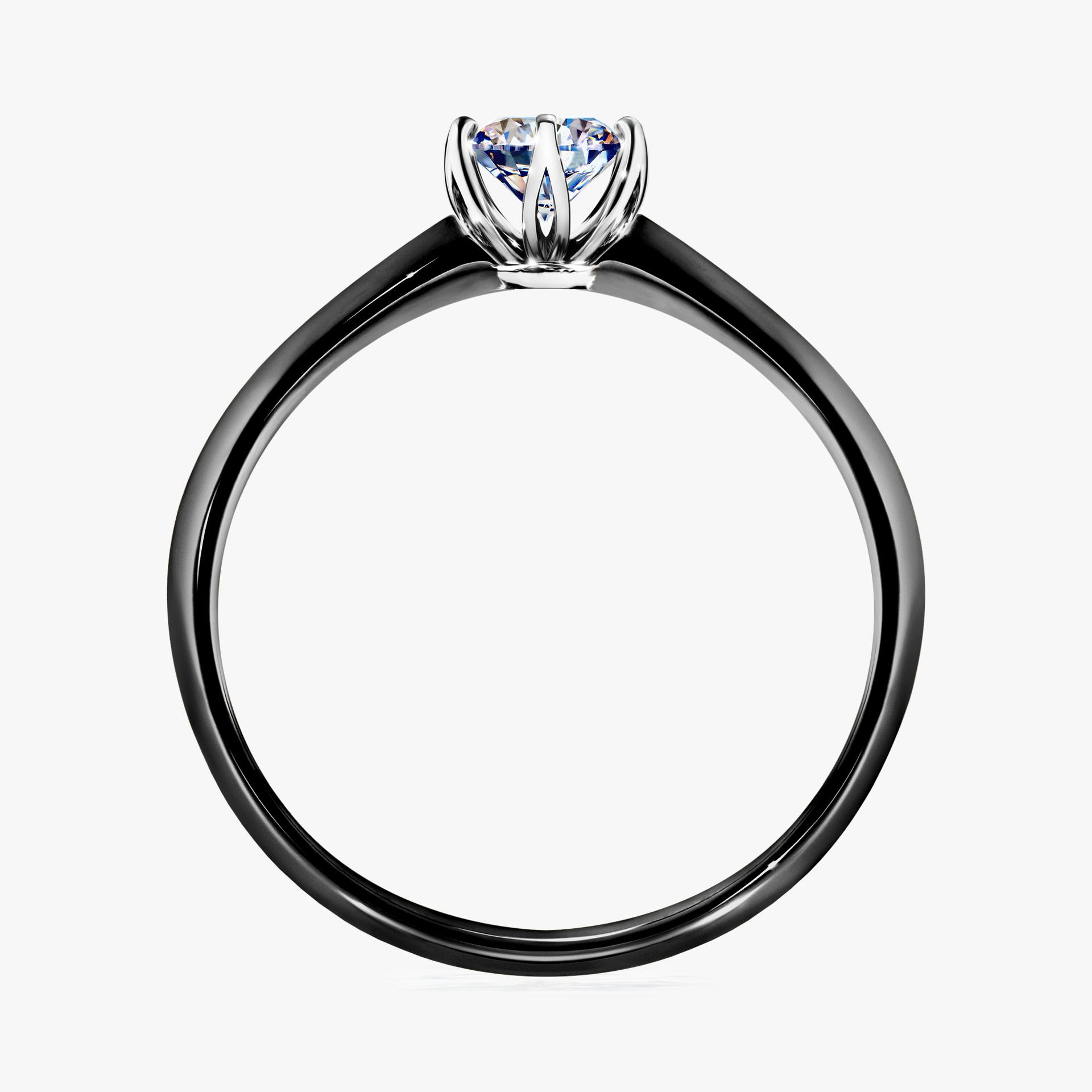 Pierscionek zareczynowy z diamentem 030 CT z czarnego zlota my daisy 02