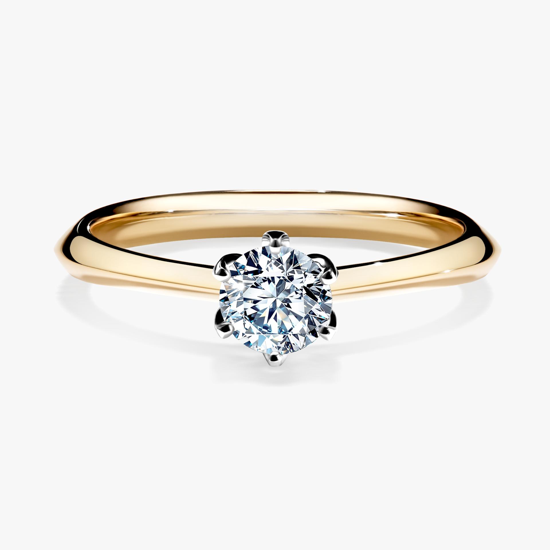 Pierscionek zareczynowy z diamentem 030 CT z zoltego zlota my daisy 01