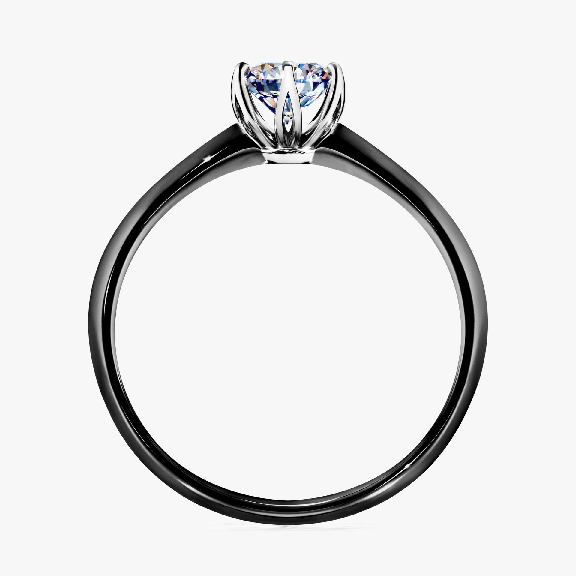 Pierscionek zareczynowy z diamentem 050 CT z czarnego zlota my daisy 02