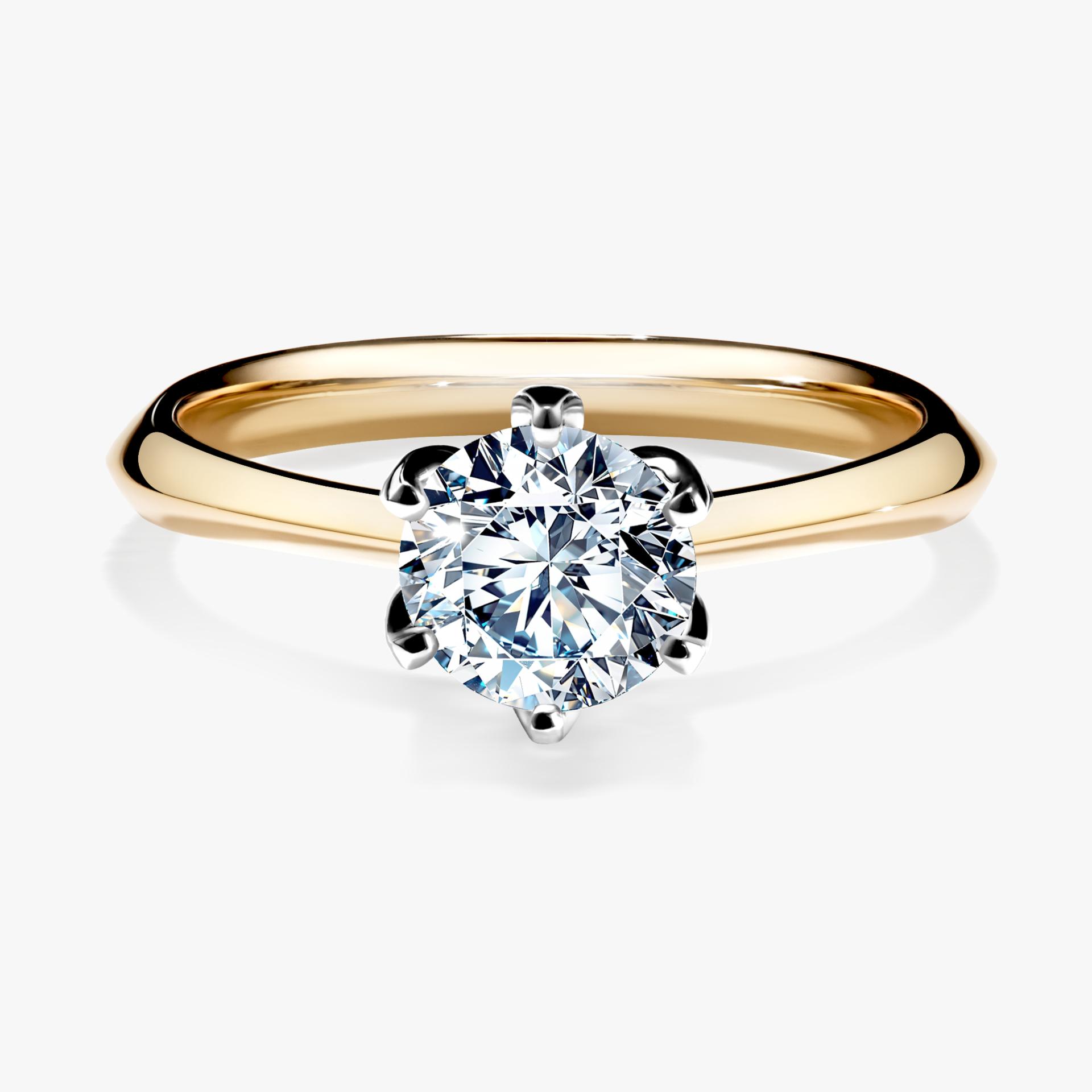 Pierscionek zareczynowy z diamentem 080 CT z zoltego zlota my daisy 01