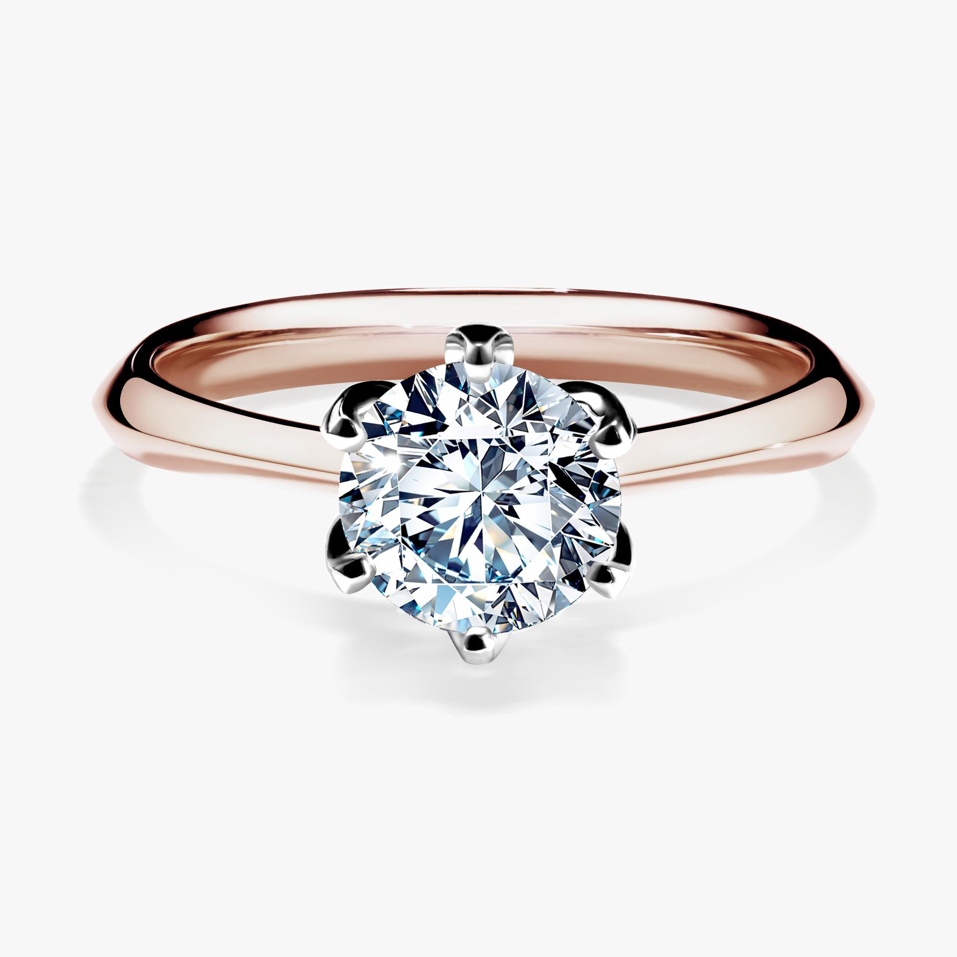 Pierscionek zareczynowy z diamentem 100 CT z rozowego zlota my daisy 01