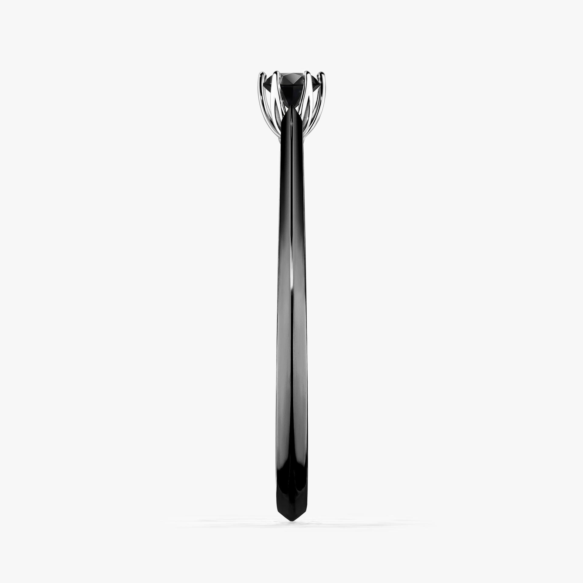Pierscionek zareczynowy z diamentem czarny 010 CT z czarnego zlota my daisy 03