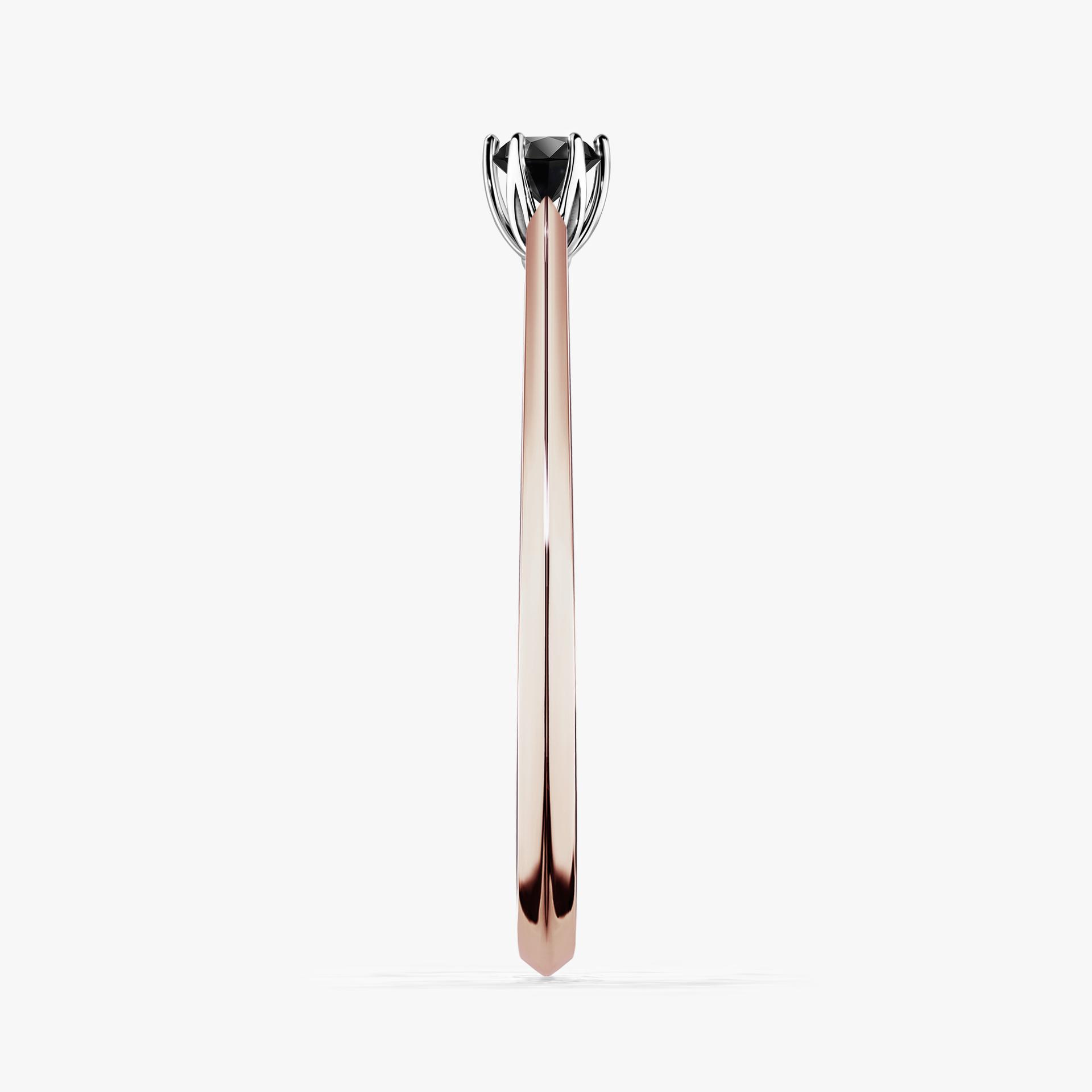 Pierscionek zareczynowy z diamentem czarny 010 CT z rozowego zlota my daisy 03
