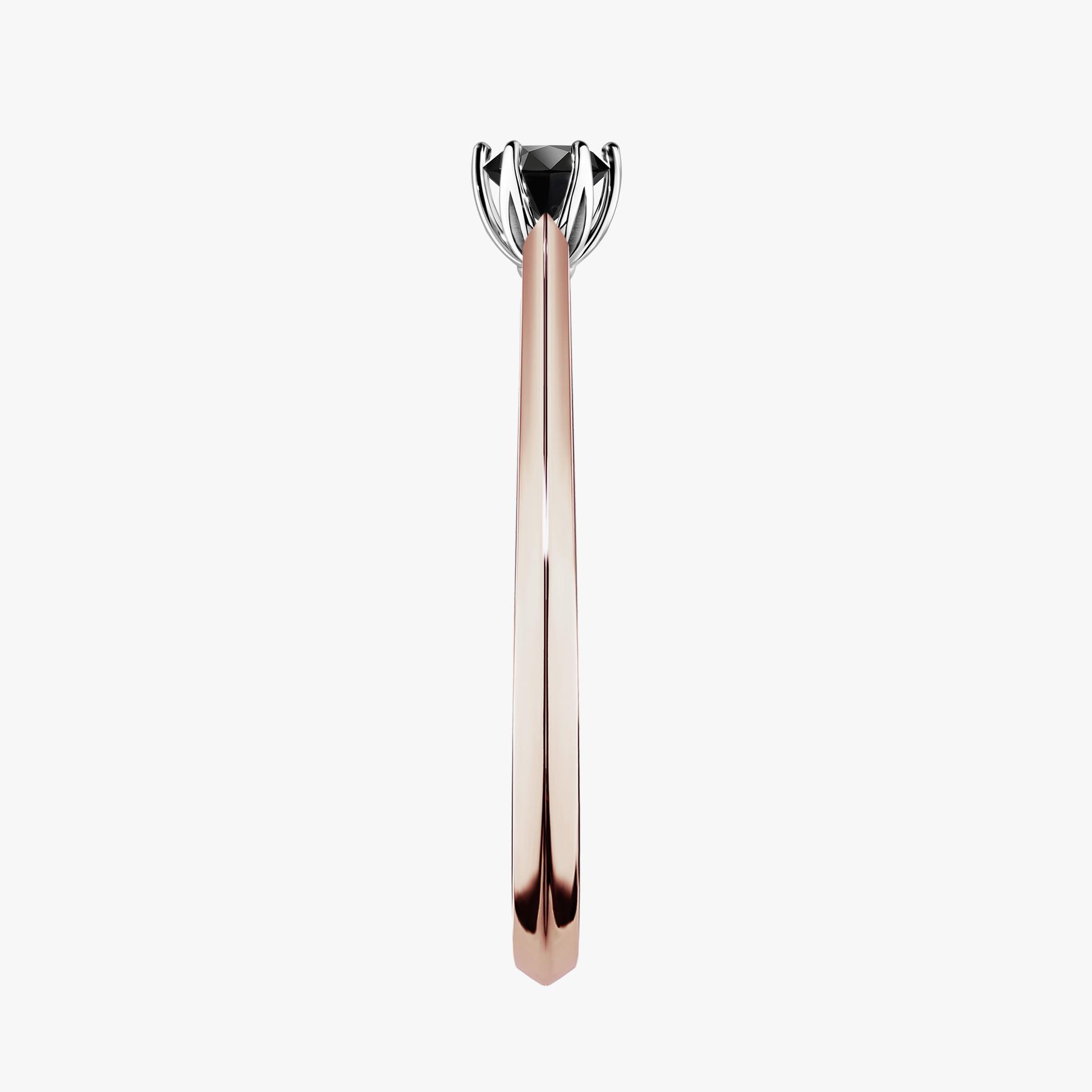 Pierscionek zareczynowy z diamentem czarny 017 CT z rozowego zlota my daisy 03