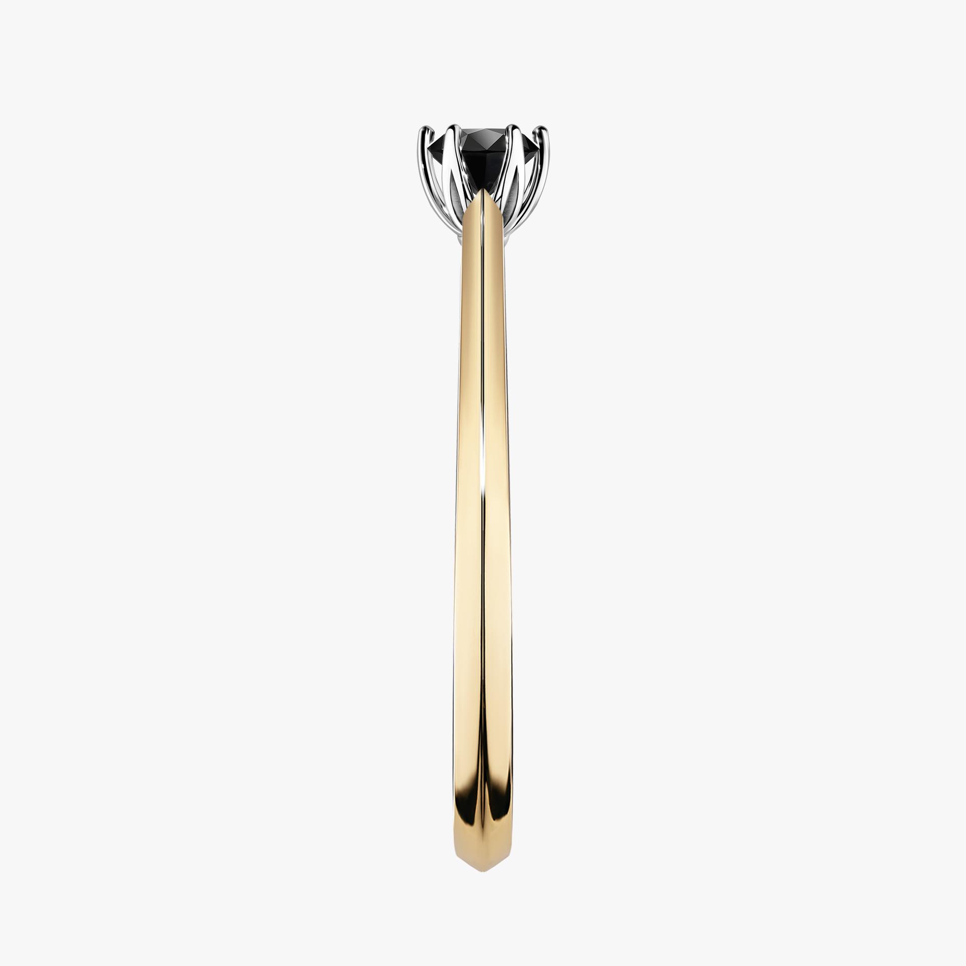 Pierscionek zareczynowy z diamentem czarny 017 CT z zoltego zlota my daisy 03