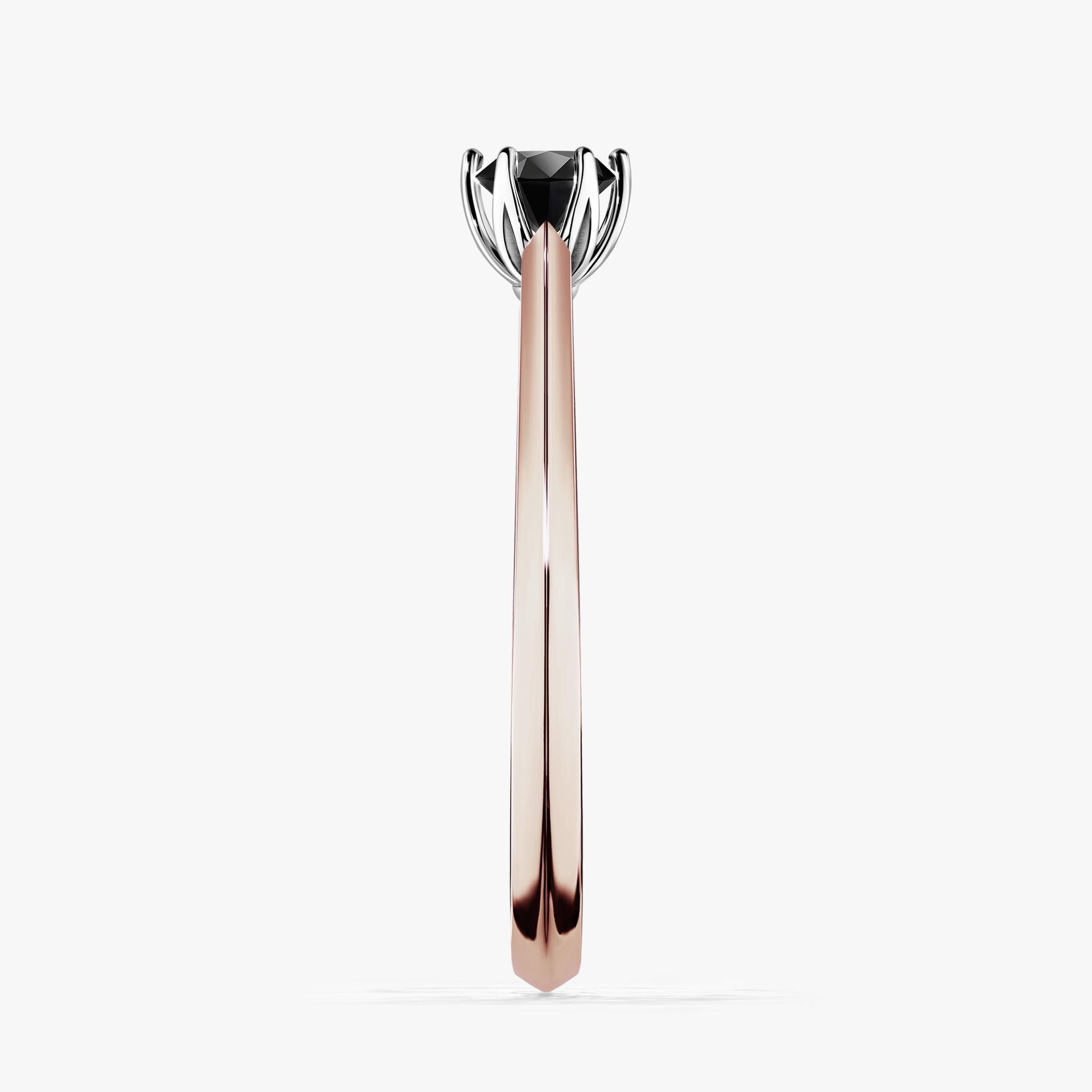 Pierscionek zareczynowy z diamentem czarny 025 CT z rozowego zlota my daisy 03