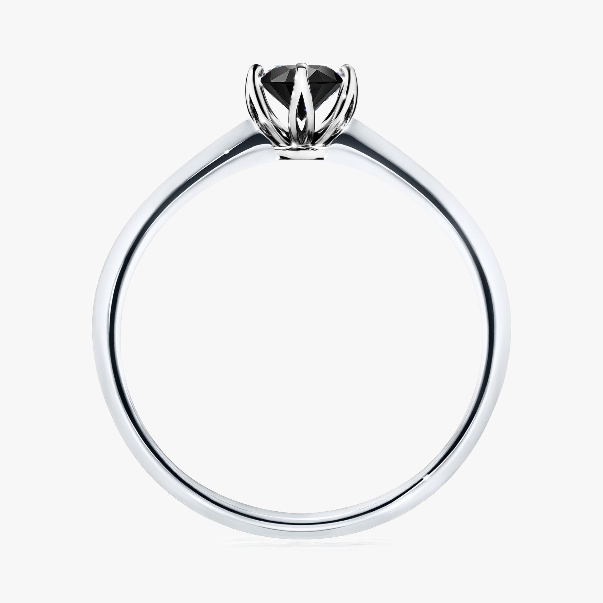 Pierscionek zareczynowy z diamentem czarny 030 CT z bialego zlota my daisy 02
