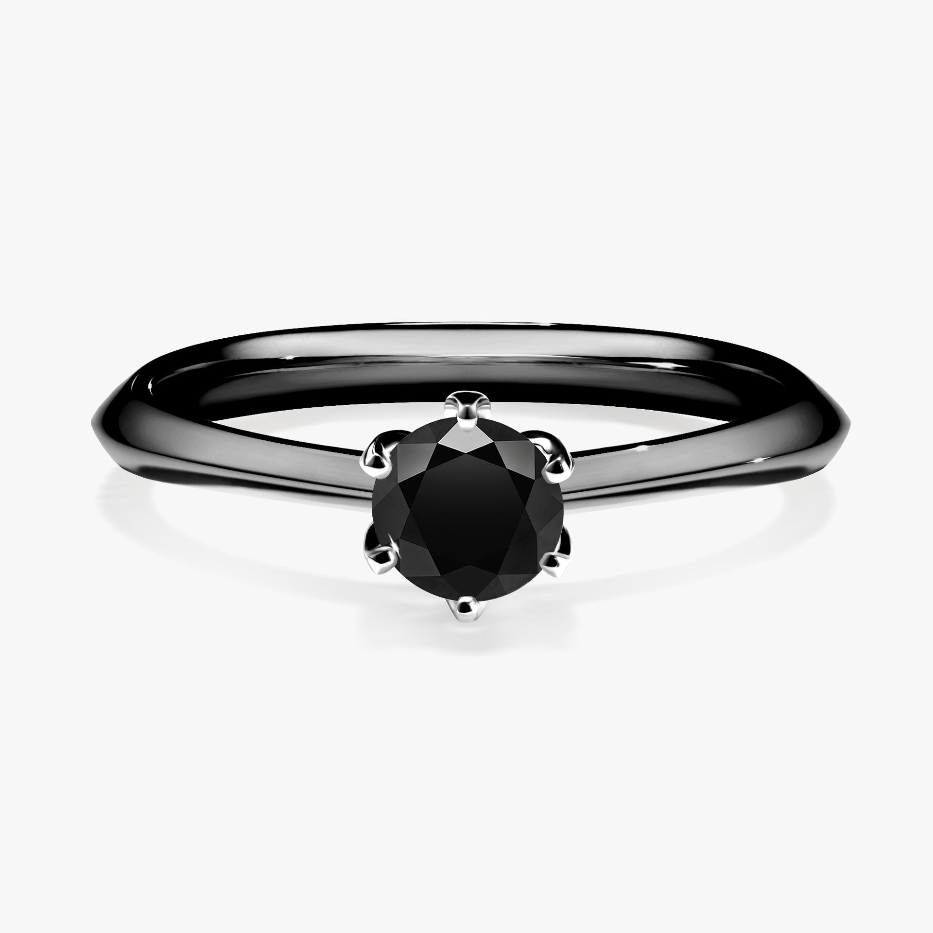 Pierscionek zareczynowy z diamentem czarny 030 CT z czarnego zlota my daisy 01