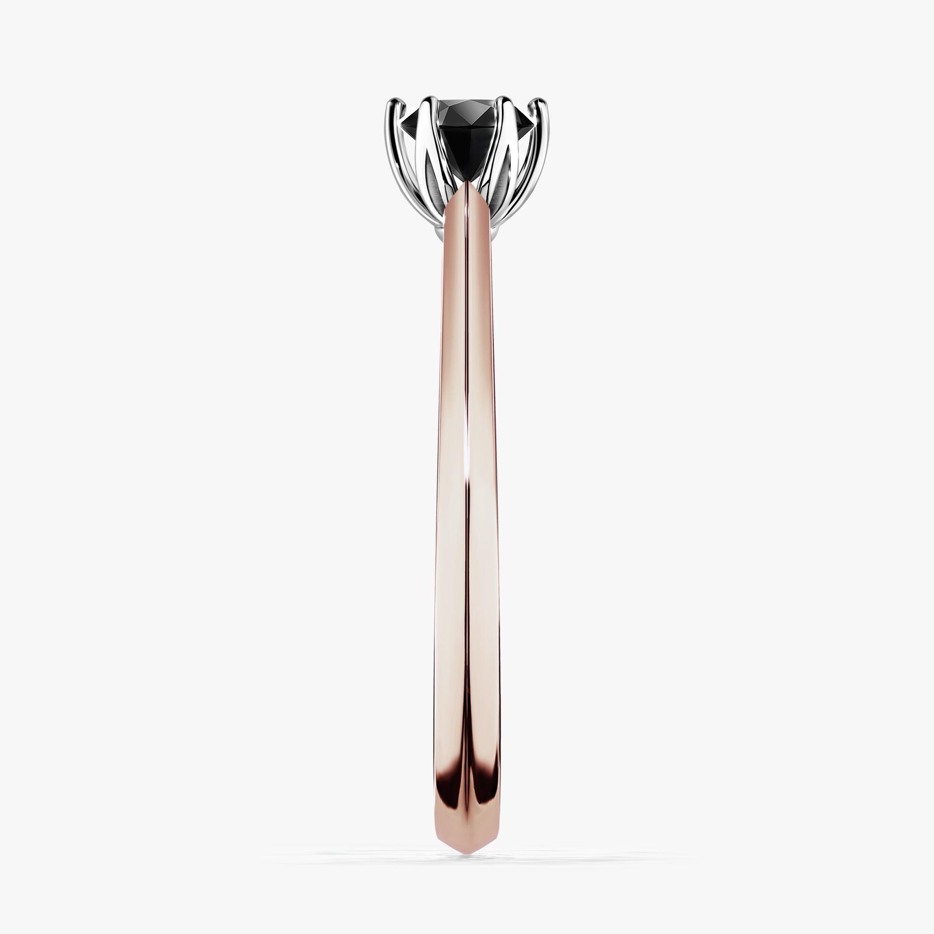 Pierscionek zareczynowy z diamentem czarny 030 CT z rozowego zlota my daisy 03