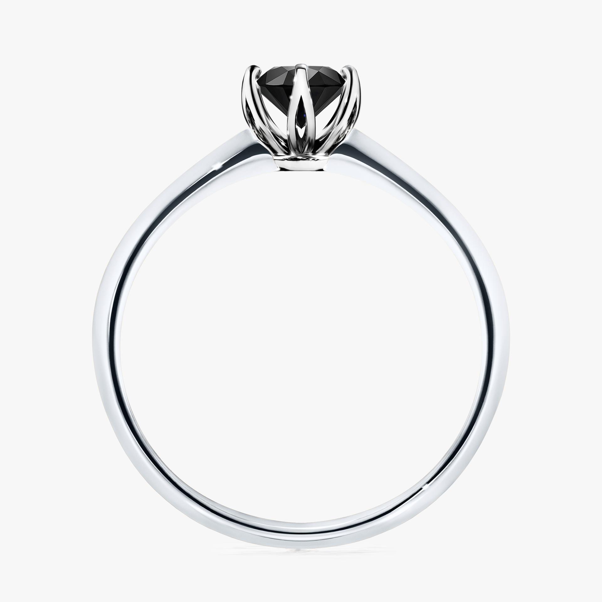 Pierscionek zareczynowy z diamentem czarny 050 CT z bialego zlota my daisy 02