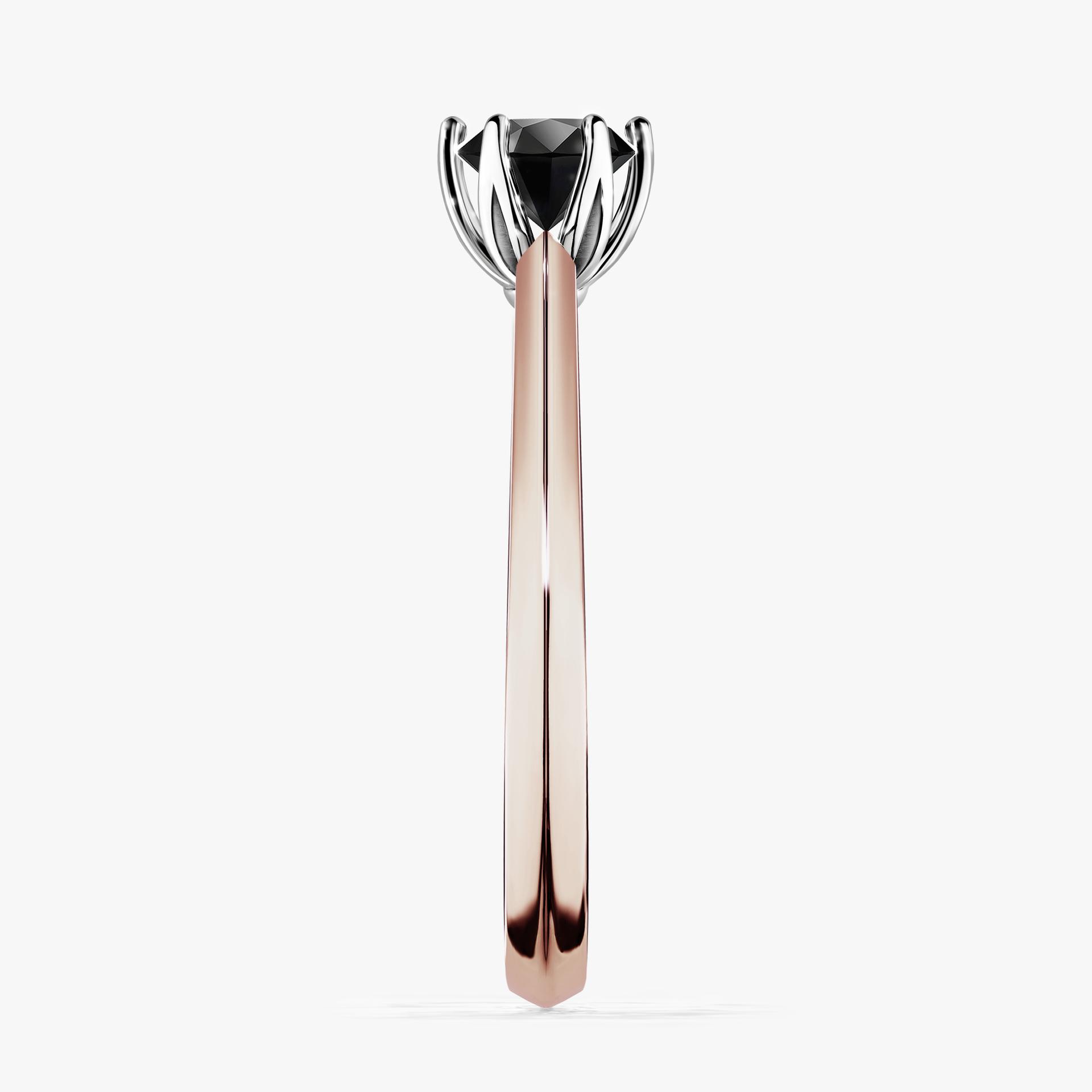 Pierscionek zareczynowy z diamentem czarny 050 CT z rozowego zlota my daisy 03