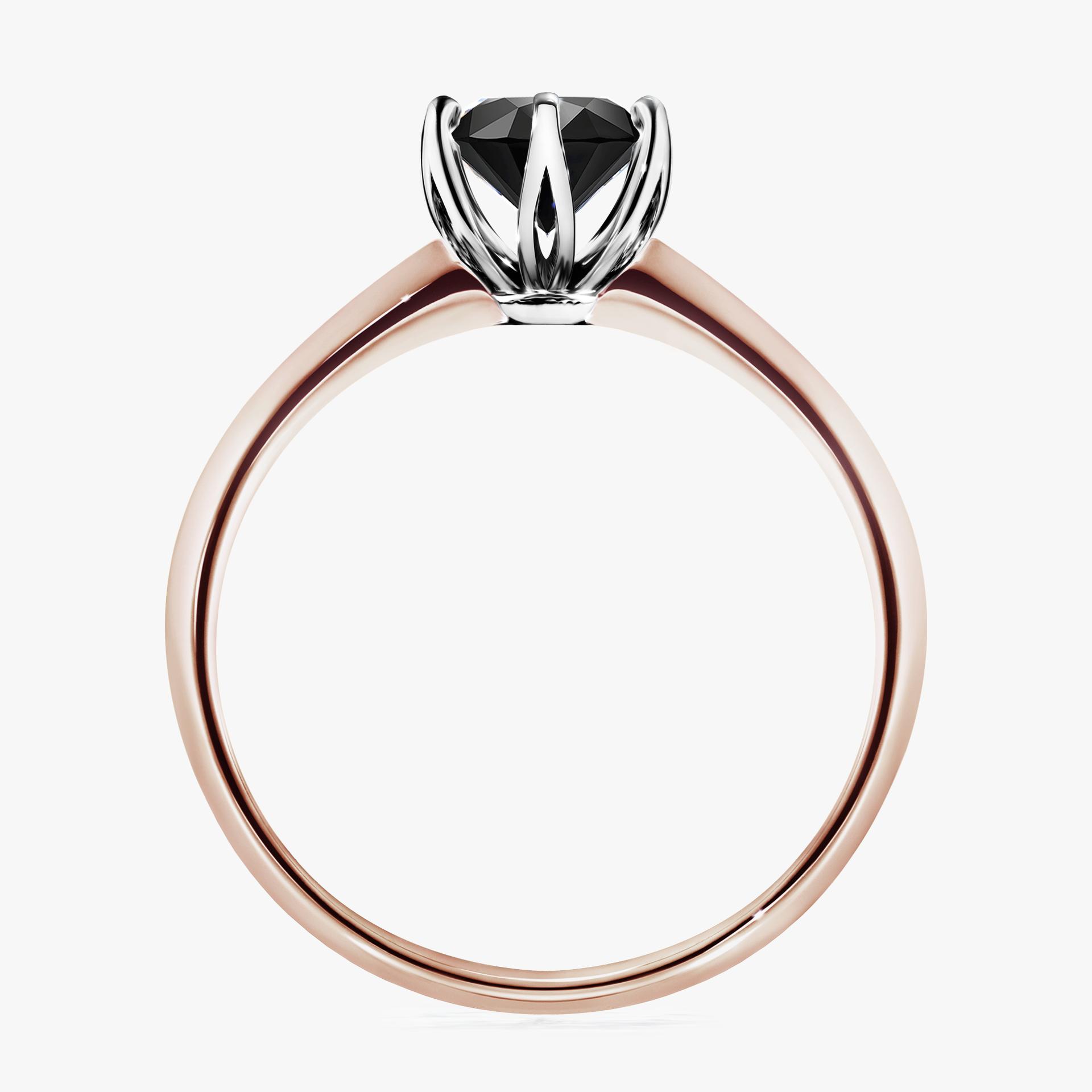 Pierscionek zareczynowy z diamentem czarny 080 CT z rozowego zlota my daisy 02