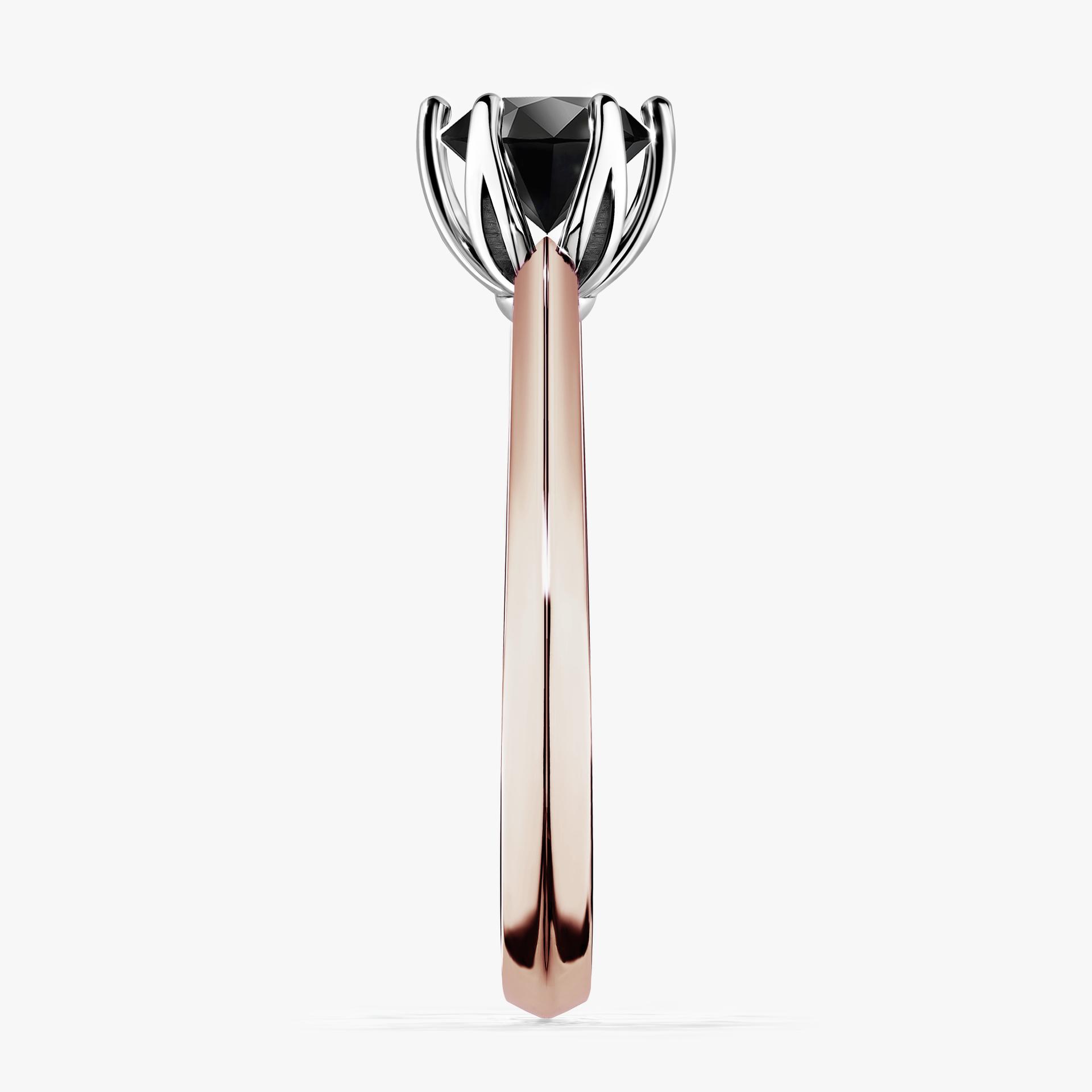 Pierscionek zareczynowy z diamentem czarny 080 CT z rozowego zlota my daisy 03