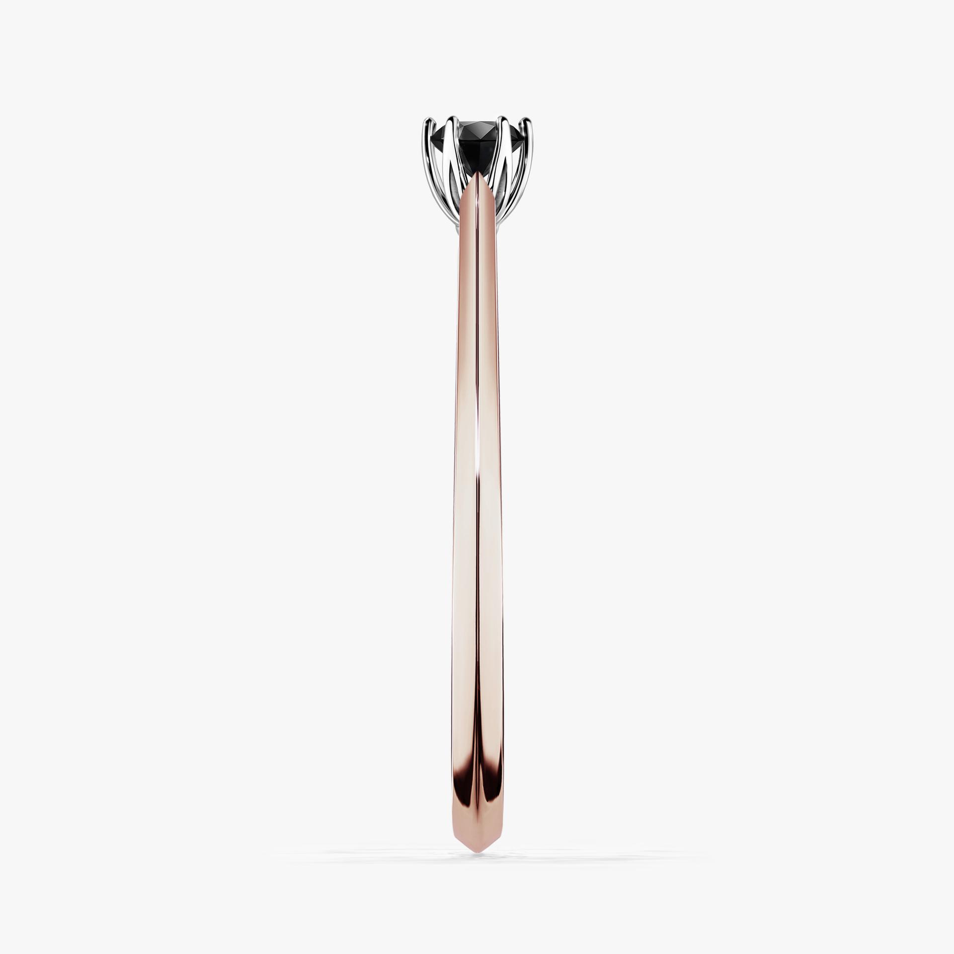 Pierscionek zareczynowy z diamentem czarnym 010 CT z rozowego zlota my daisy 03