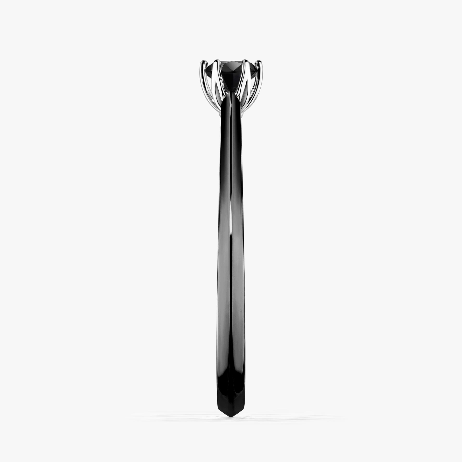 Pierscionek zareczynowy z diamentem czarnym 017 CT z czarnego zlota my daisy 03