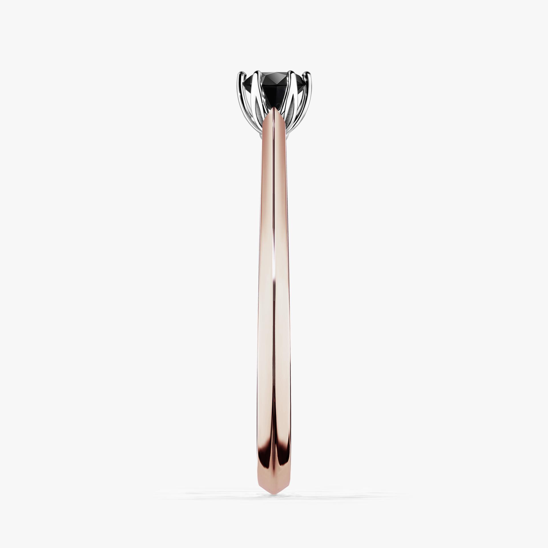 Pierscionek zareczynowy z diamentem czarnym 017 CT z rozowego zlota my daisy 03
