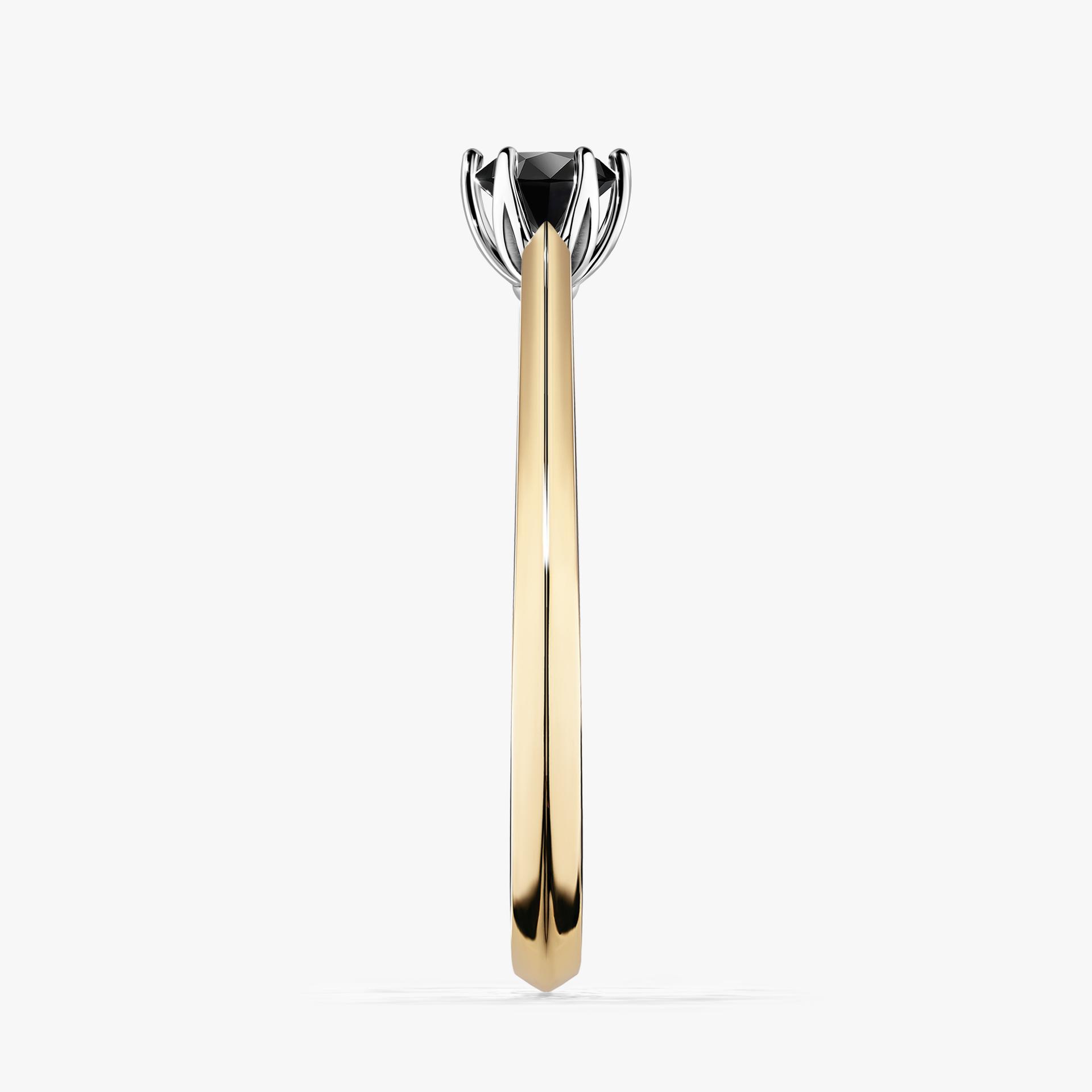 Pierscionek zareczynowy z diamentem czarnym 025 CT z zoltego zlota my daisy 03