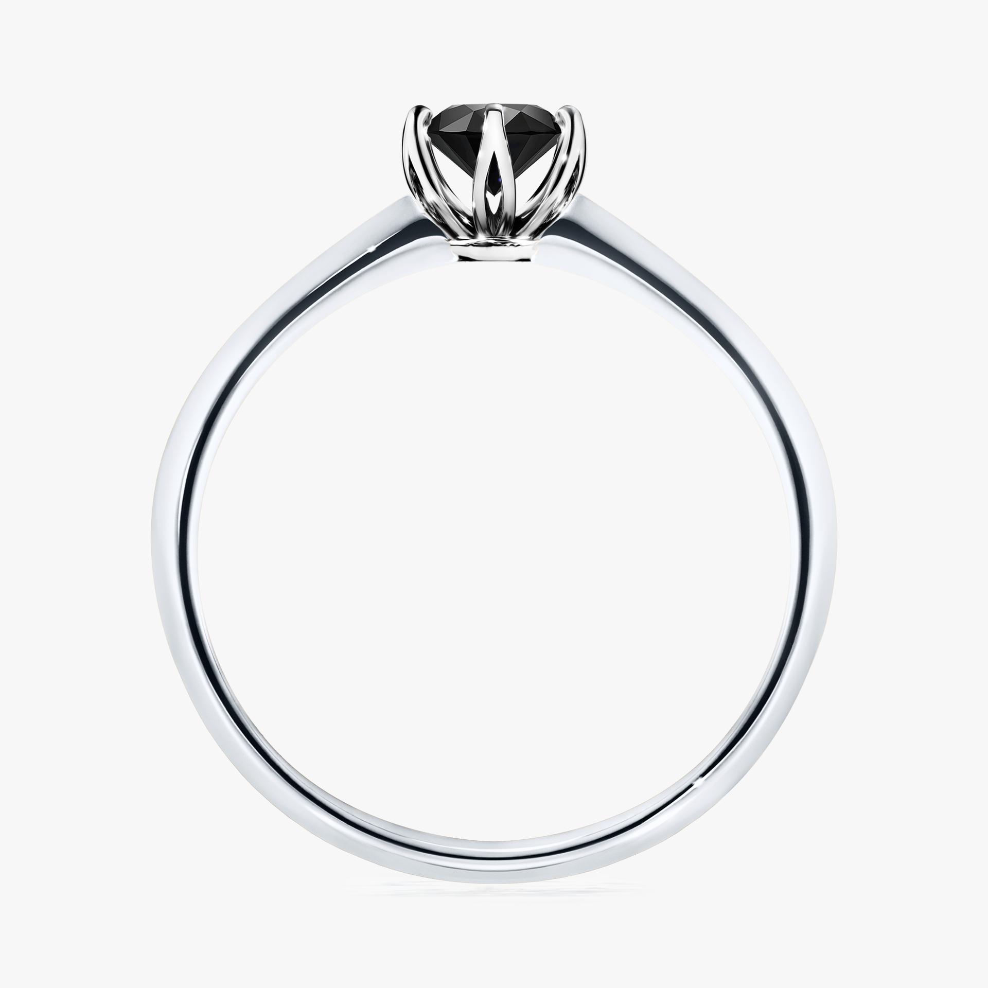 Pierscionek zareczynowy z diamentem czarnym 030 CT z bialego zlota my daisy 02