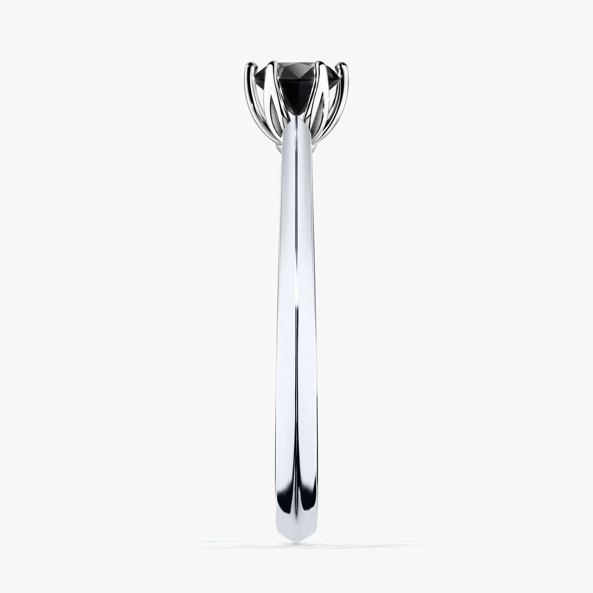 Pierscionek zareczynowy z diamentem czarnym 030 CT z bialego zlota my daisy 03