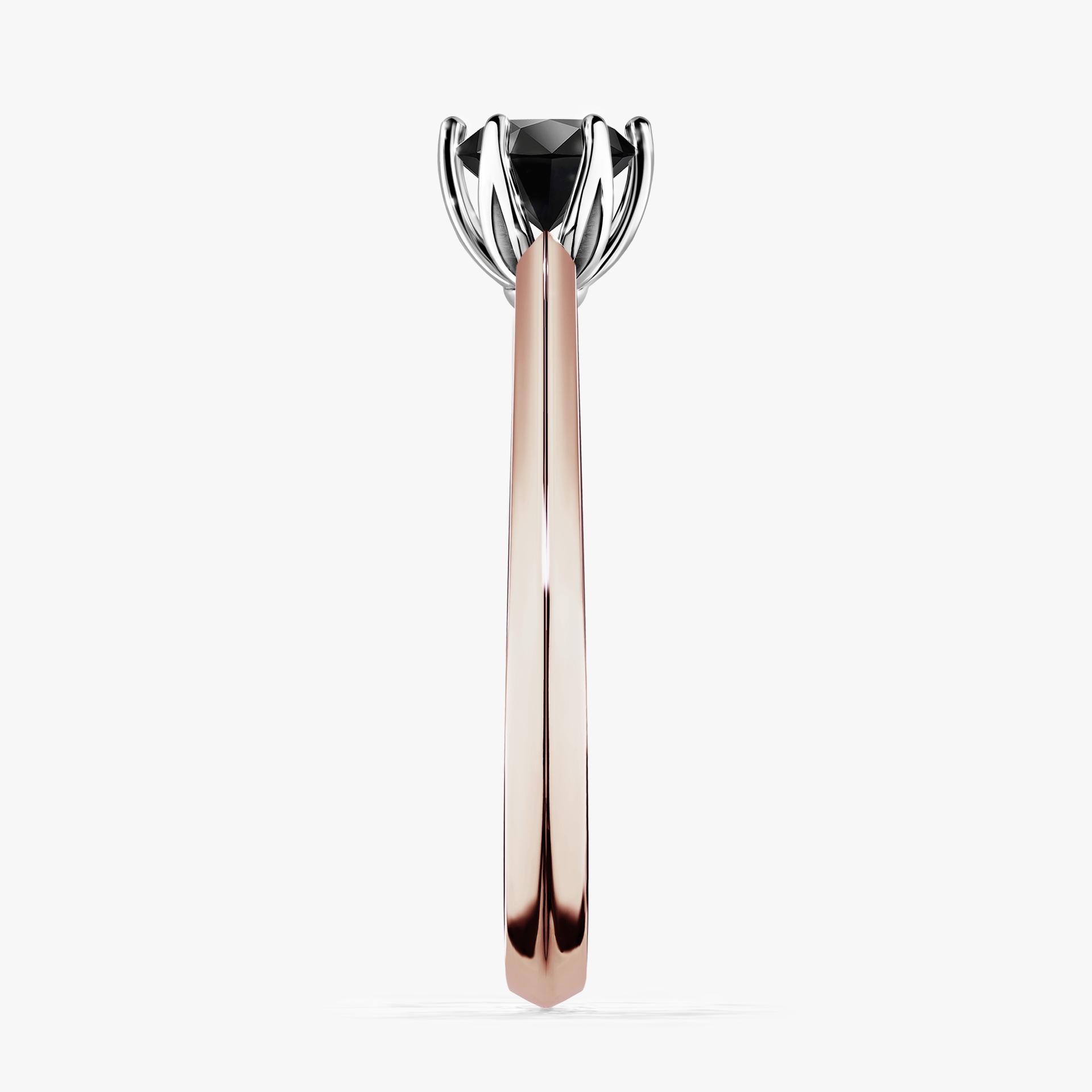 Pierscionek zareczynowy z diamentem czarnym 050 CT z rozowego zlota my daisy 03
