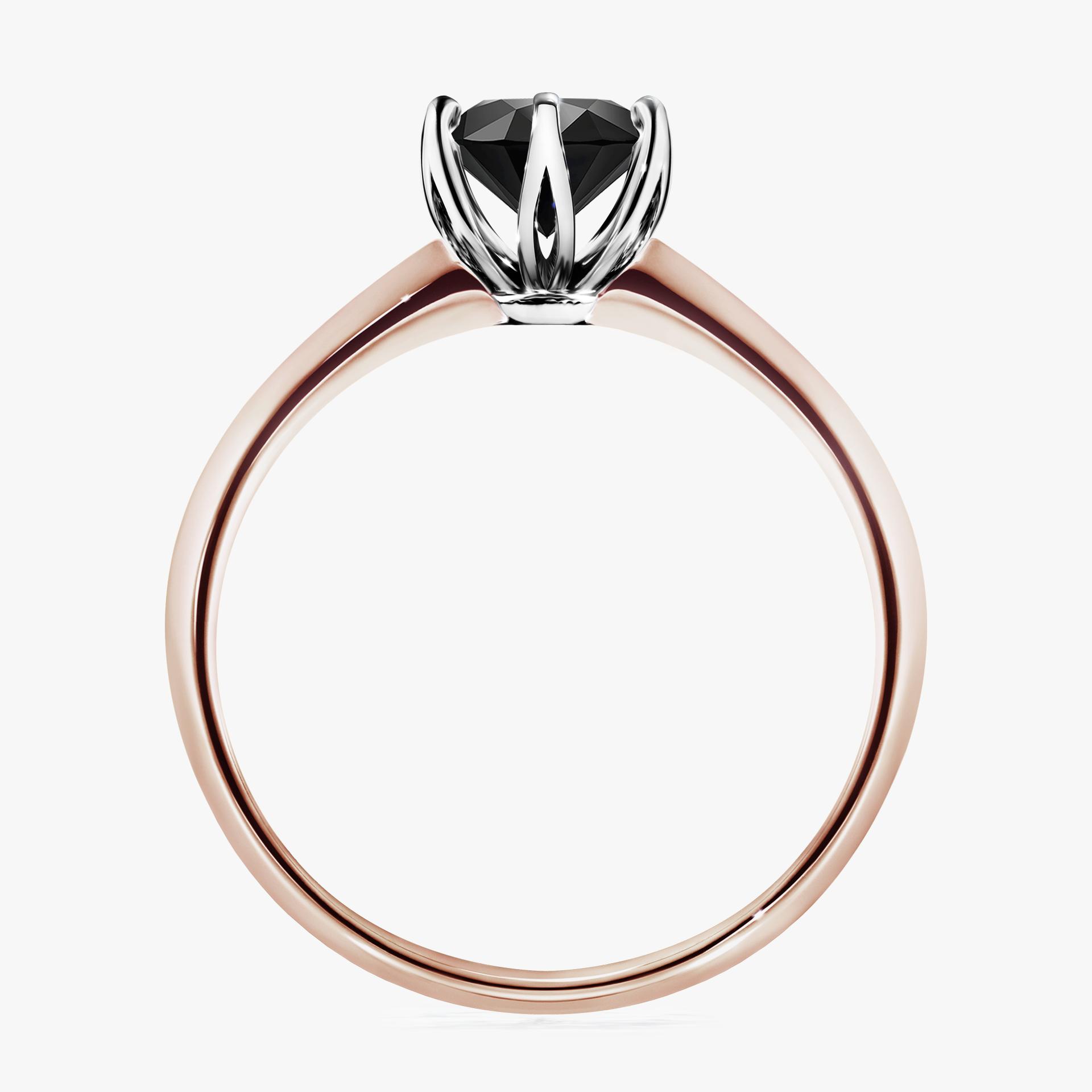 Pierscionek zareczynowy z diamentem czarnym 080 CT z rozowego zlota my daisy 02
