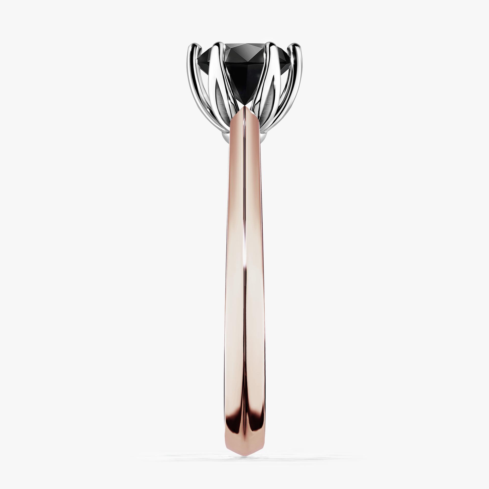 Pierscionek zareczynowy z diamentem czarnym 080 CT z rozowego zlota my daisy 03