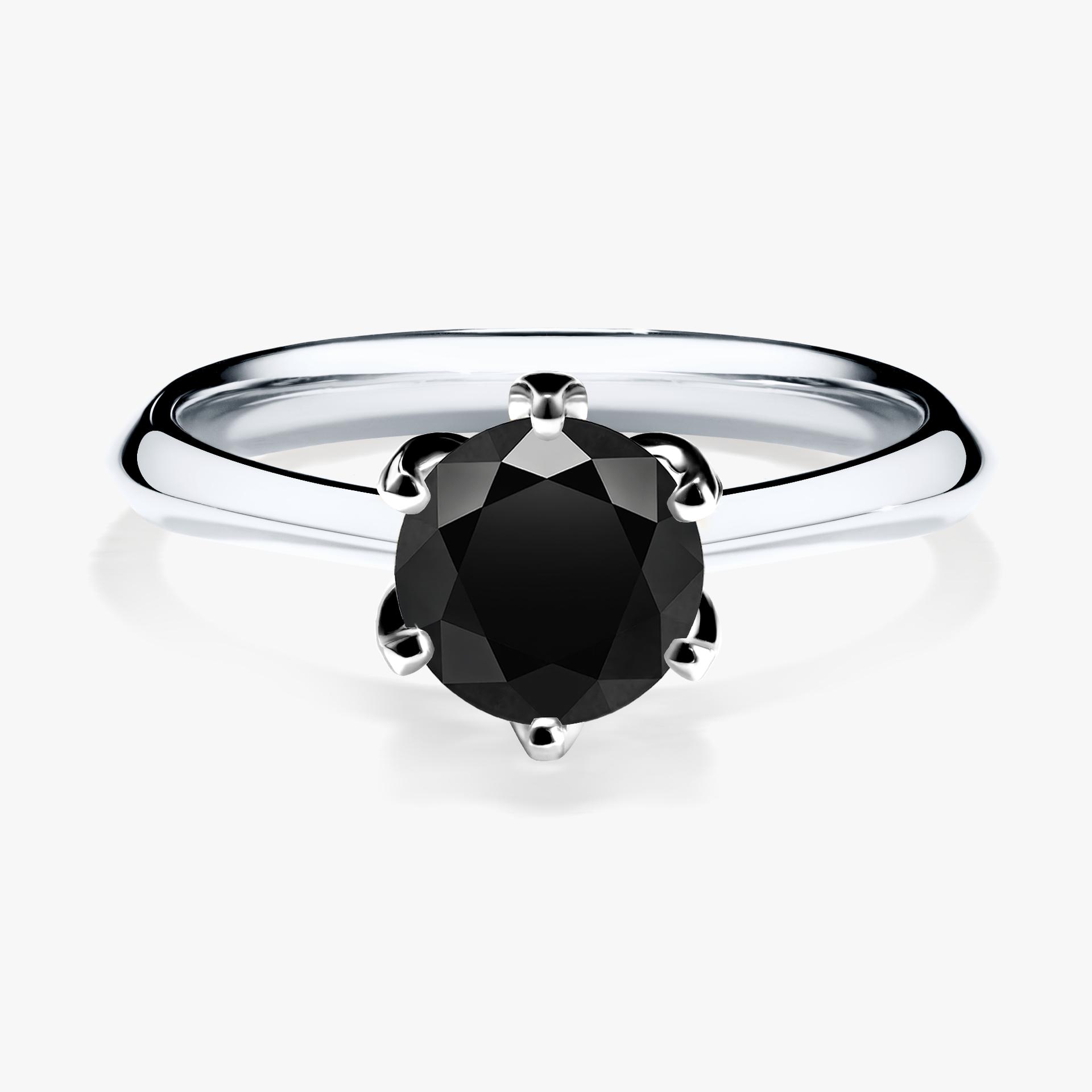 Pierscionek zareczynowy z diamentem czarnym 100 CT z bialego zlota my daisy 01