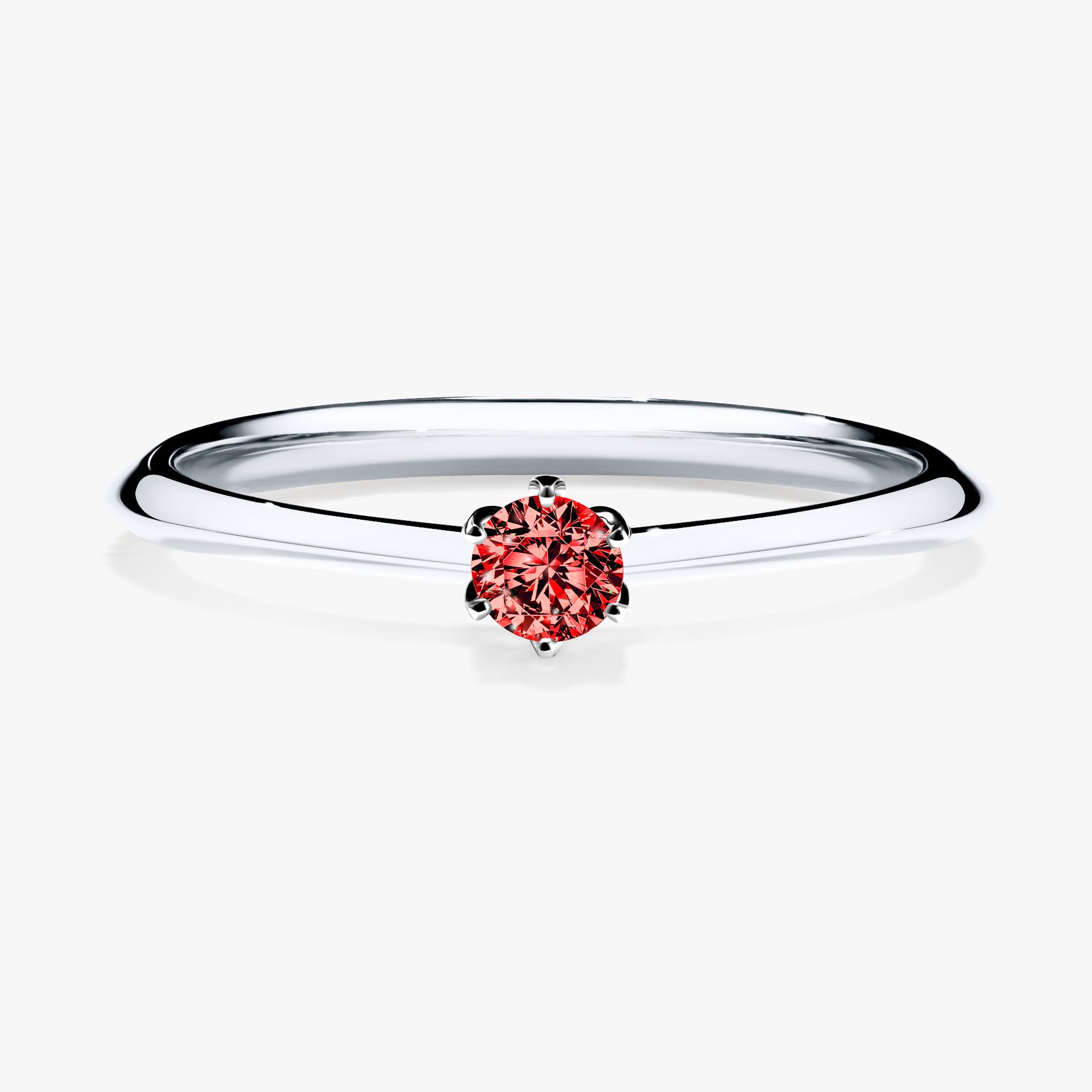 Pierscionek zareczynowy z diamentem czerwony 010 CT z bialego zlota my daisy 01