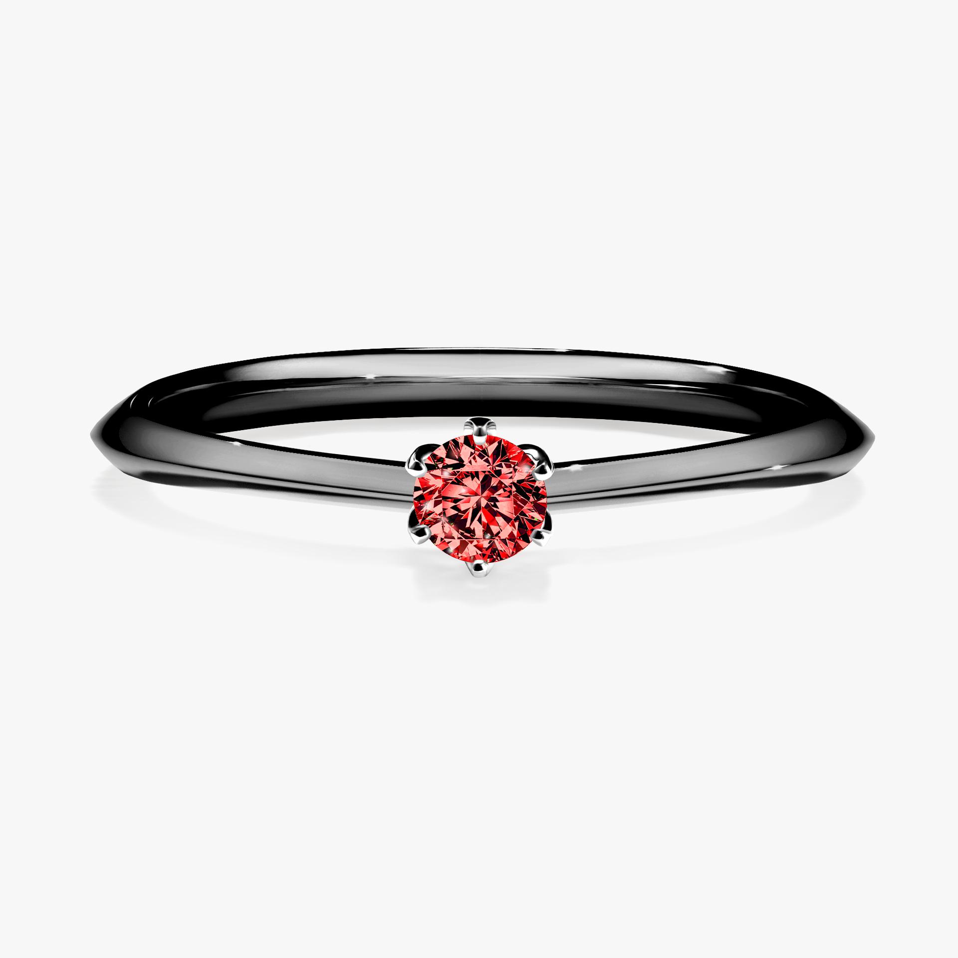 Pierscionek zareczynowy z diamentem czerwony 010 CT z czarnego zlota my daisy 01