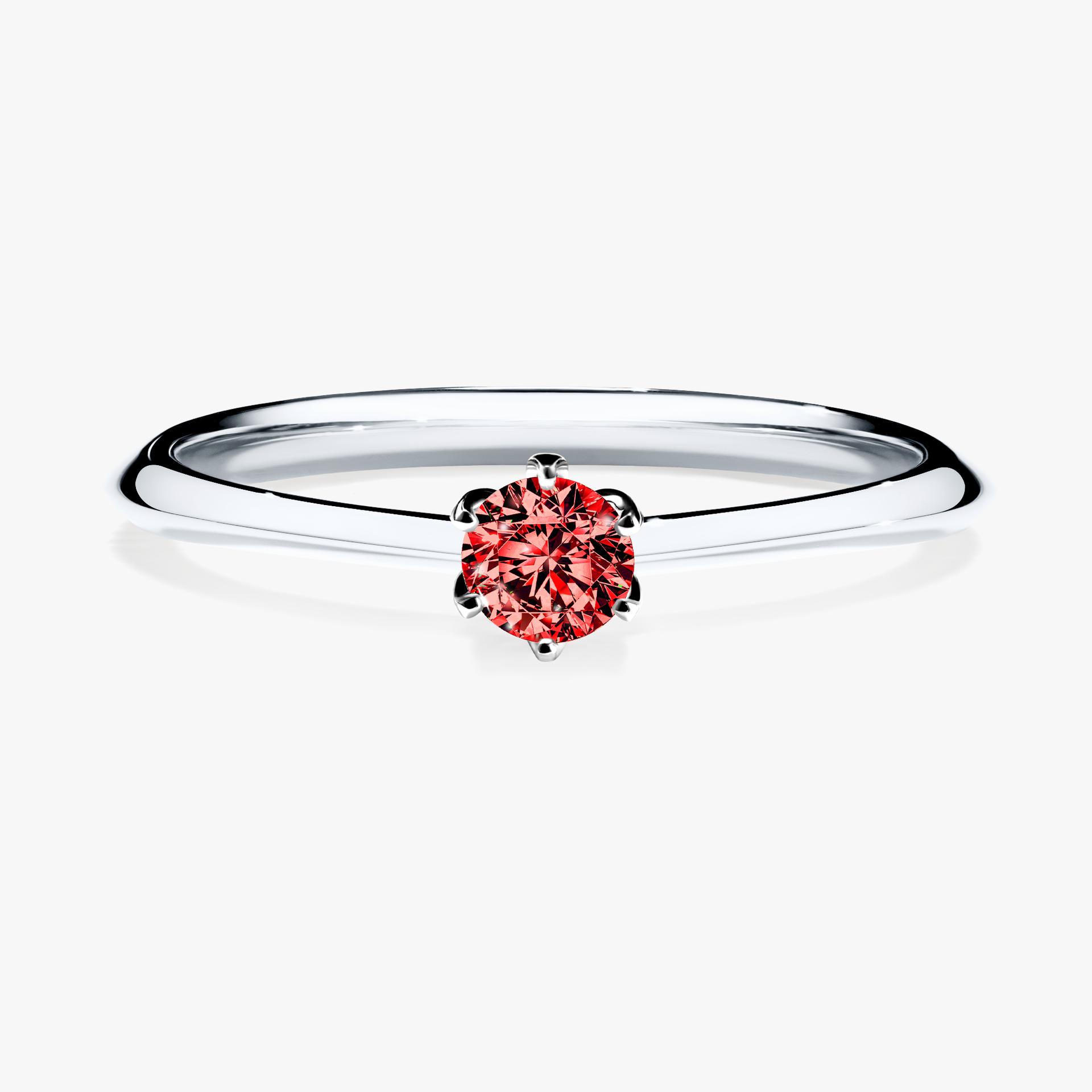Pierscionek zareczynowy z diamentem czerwony 017 CT z bialego zlota my daisy 01