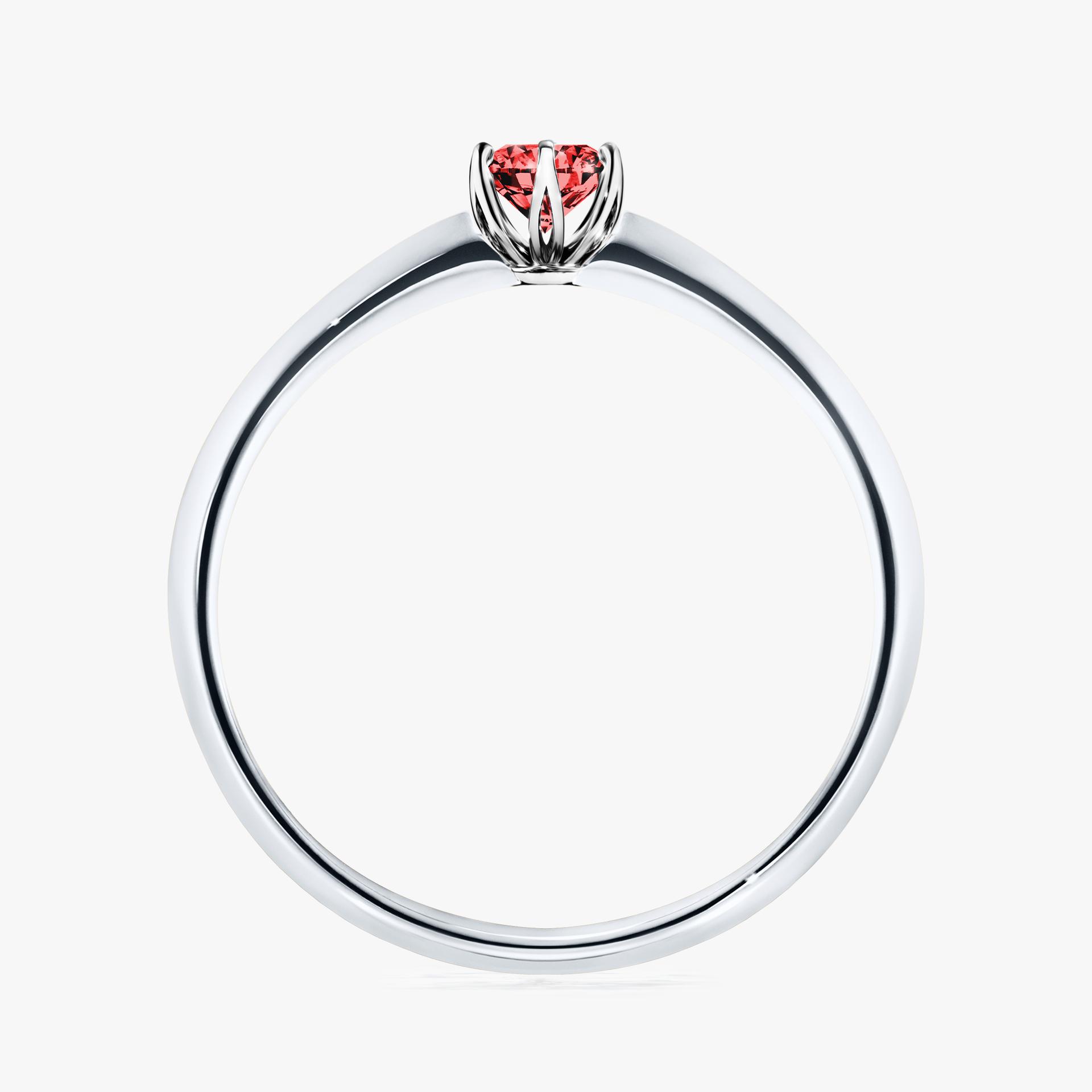Pierscionek zareczynowy z diamentem czerwony 017 CT z bialego zlota my daisy 02