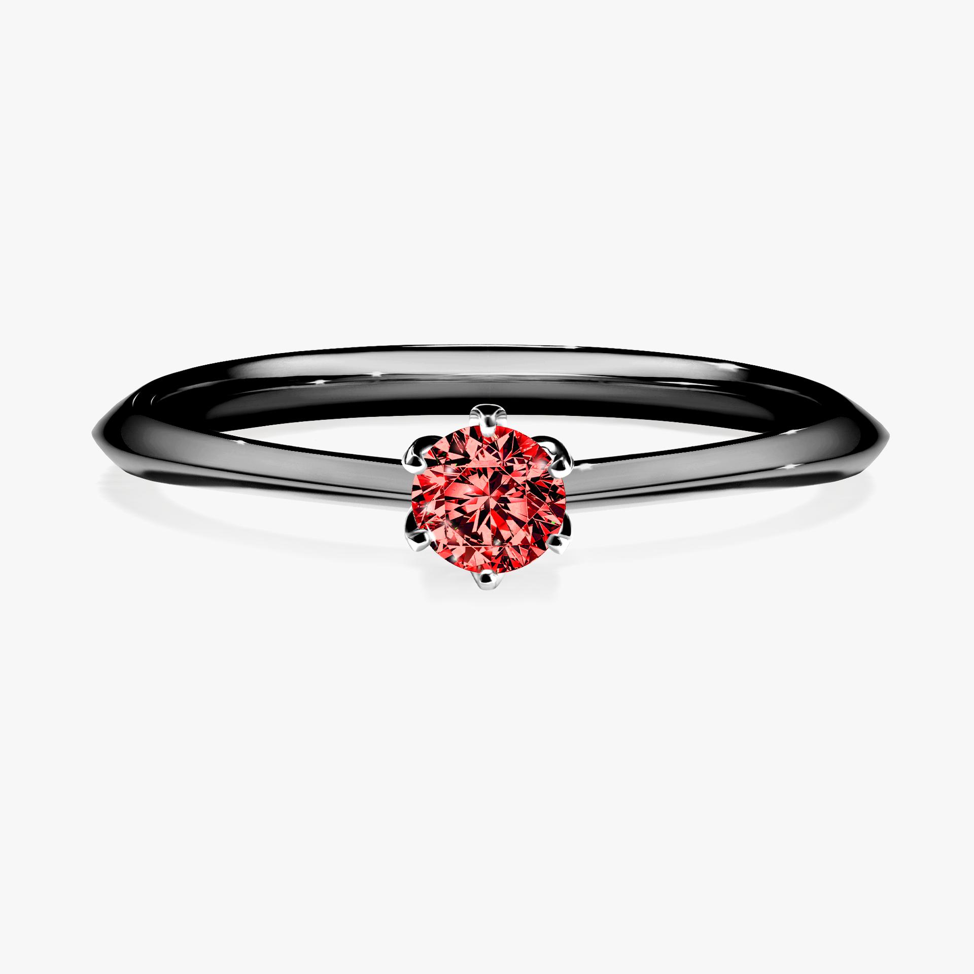 Pierscionek zareczynowy z diamentem czerwony 017 CT z czarnego zlota my daisy 01