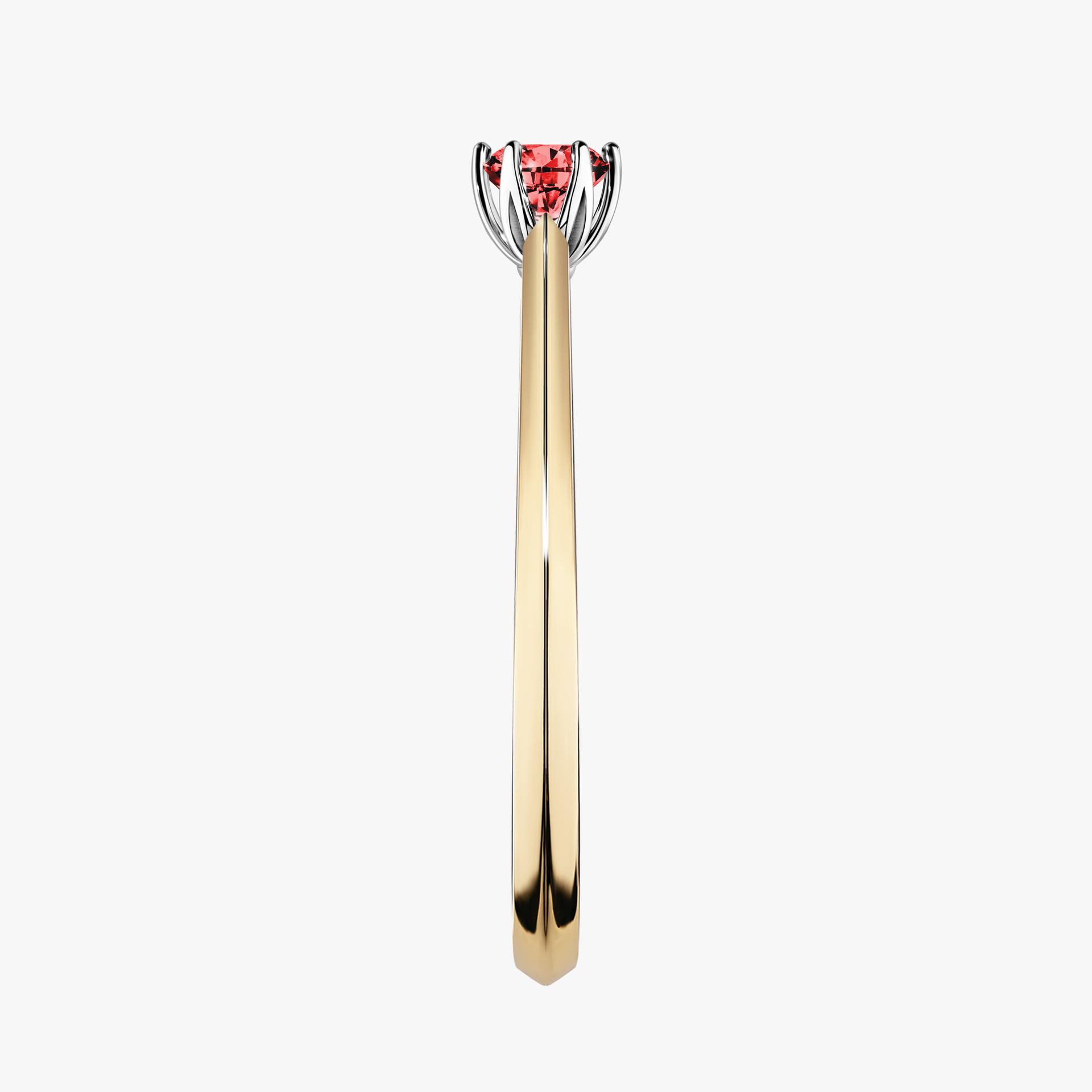 Pierscionek zareczynowy z diamentem czerwony 017 CT z zoltego zlota my daisy 03