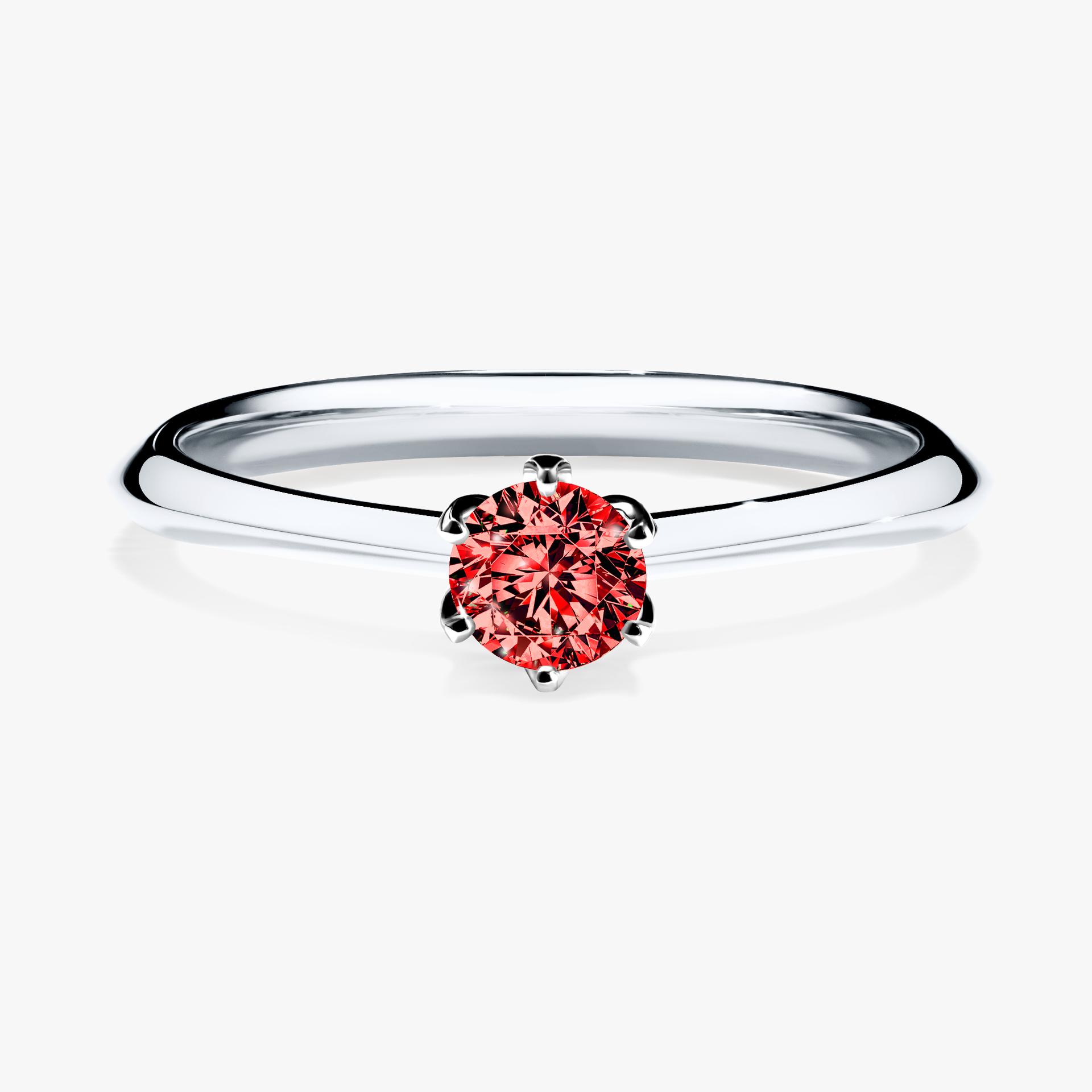 Pierscionek zareczynowy z diamentem czerwony 025 CT z bialego zlota my daisy 01