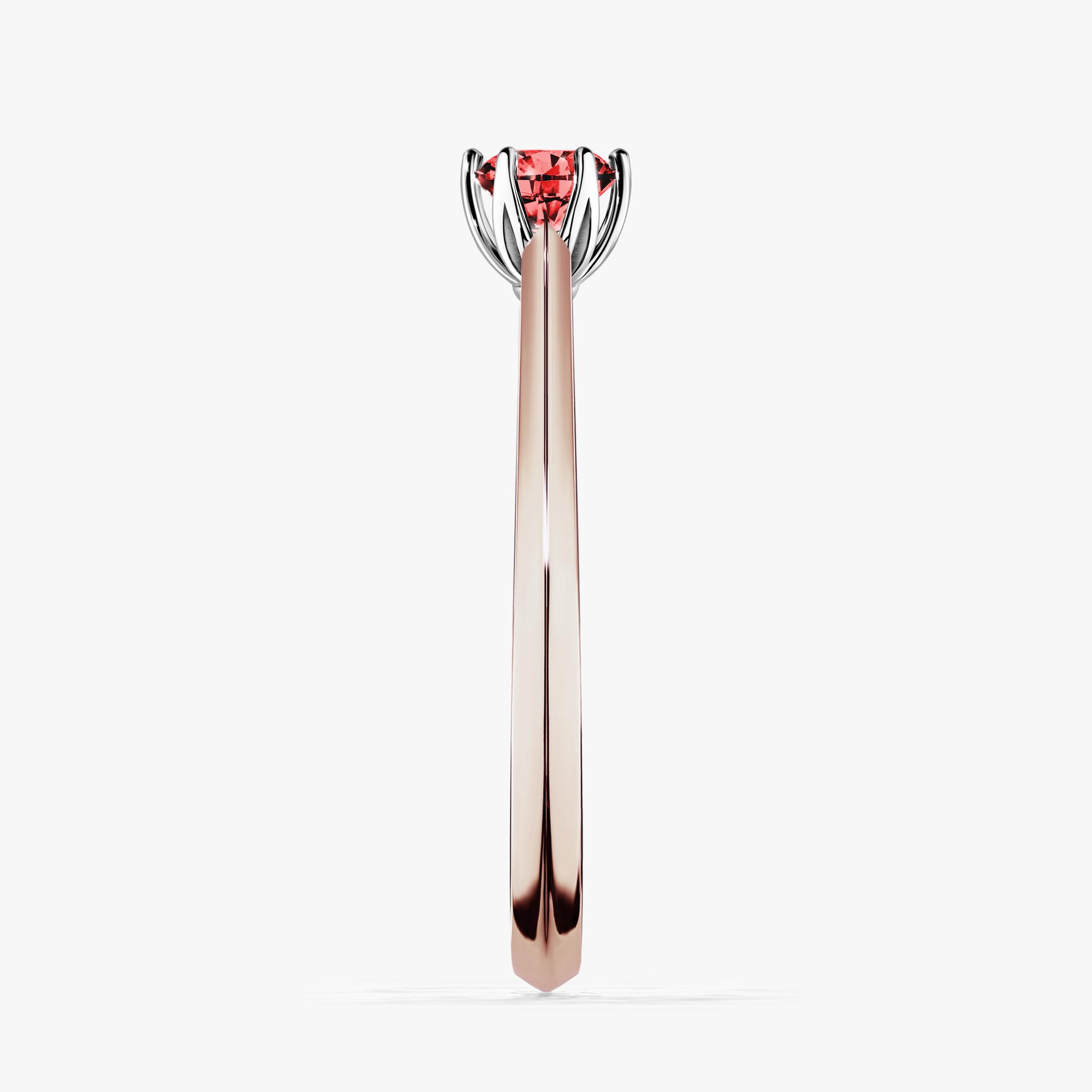 Pierscionek zareczynowy z diamentem czerwony 025 CT z rozowego zlota my daisy 03