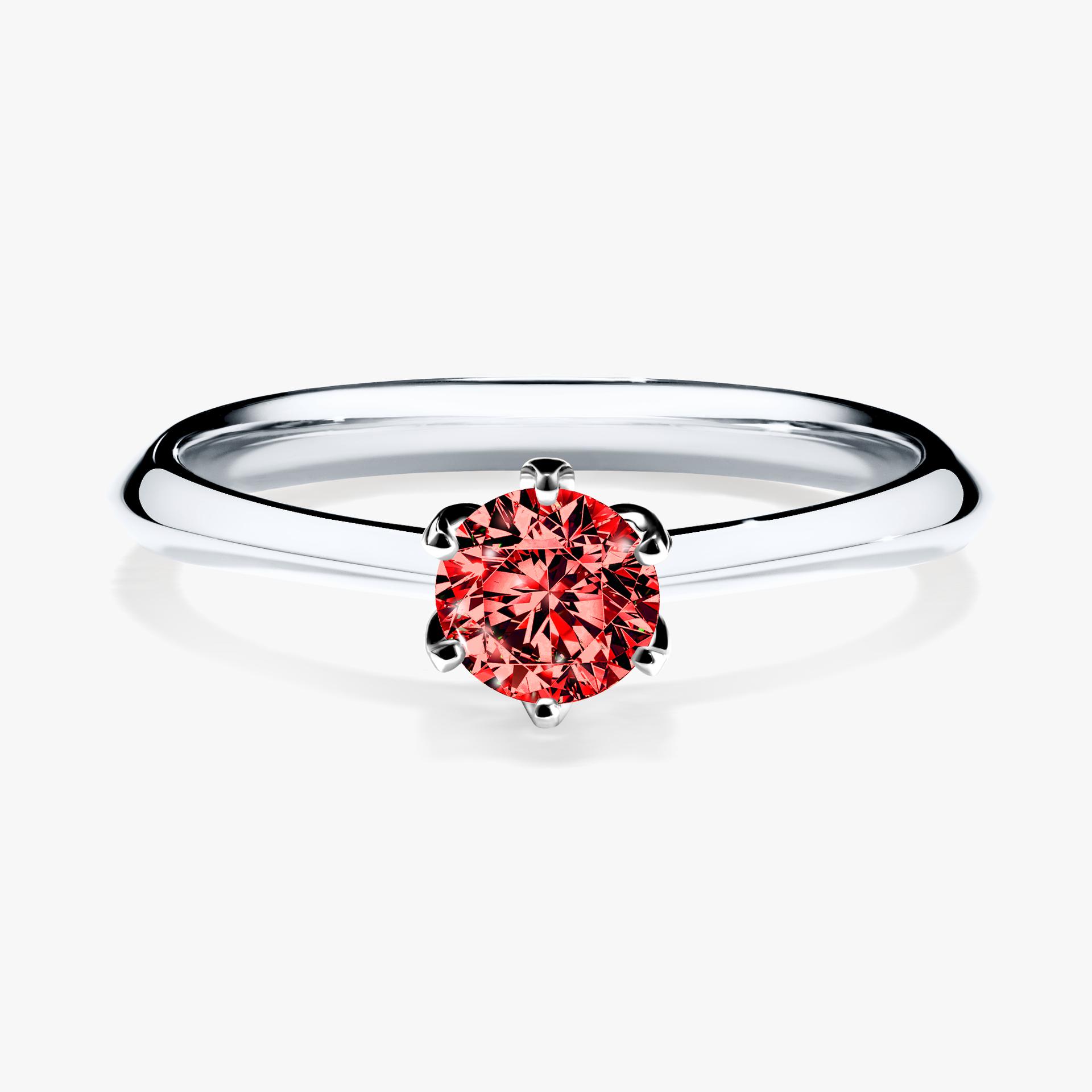 Pierscionek zareczynowy z diamentem czerwony 030 CT z bialego zlota my daisy 01