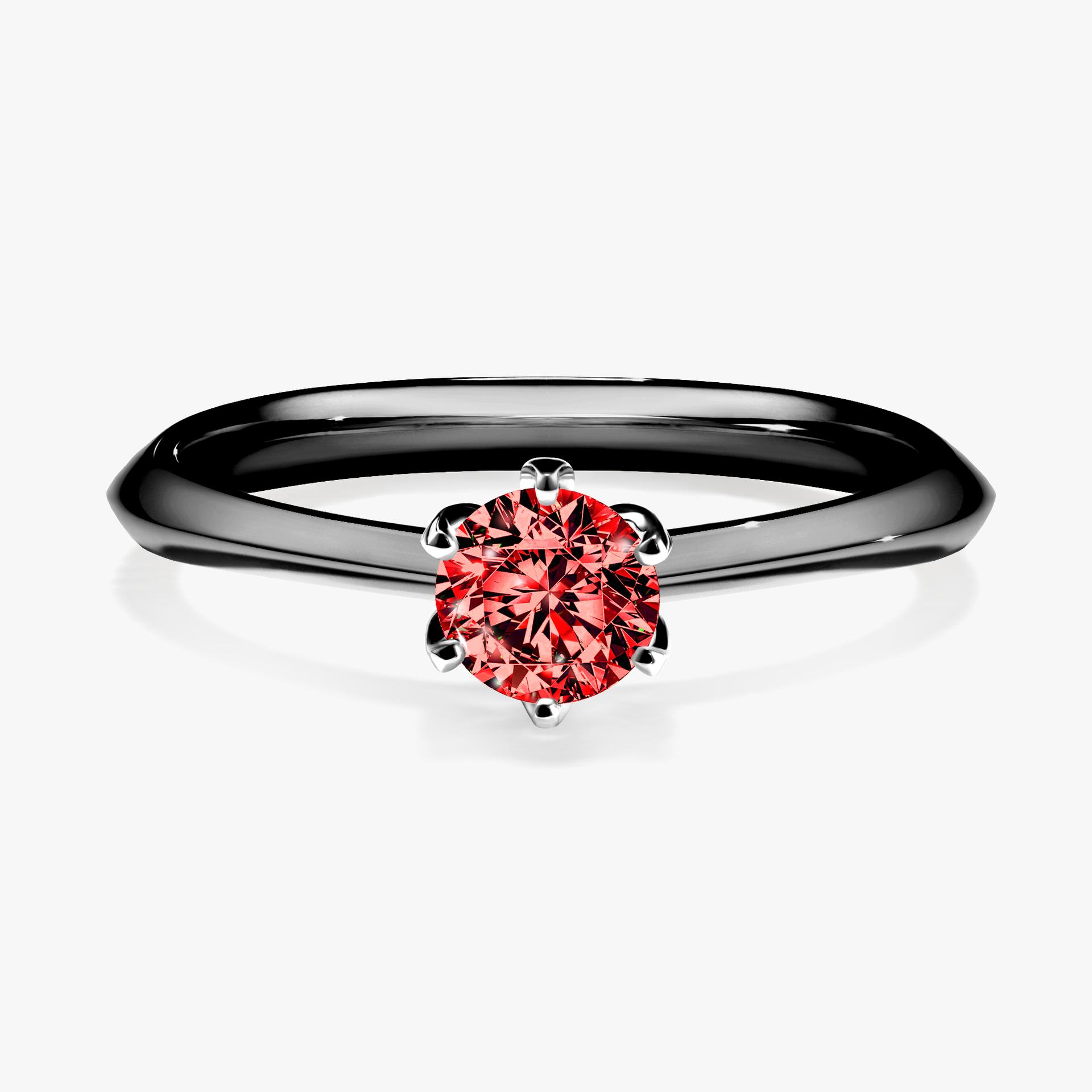 Pierscionek zareczynowy z diamentem czerwony 030 CT z czarnego zlota my daisy 01