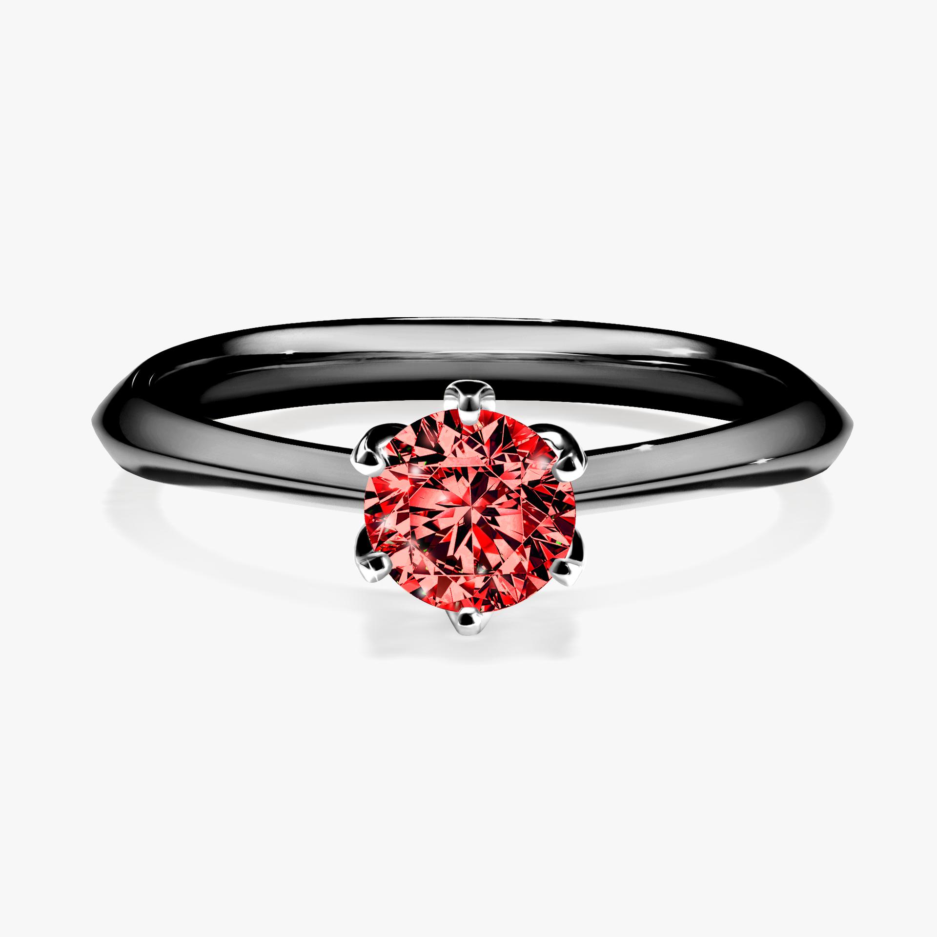 Pierscionek zareczynowy z diamentem czerwony 050 CT z czarnego zlota my daisy 01