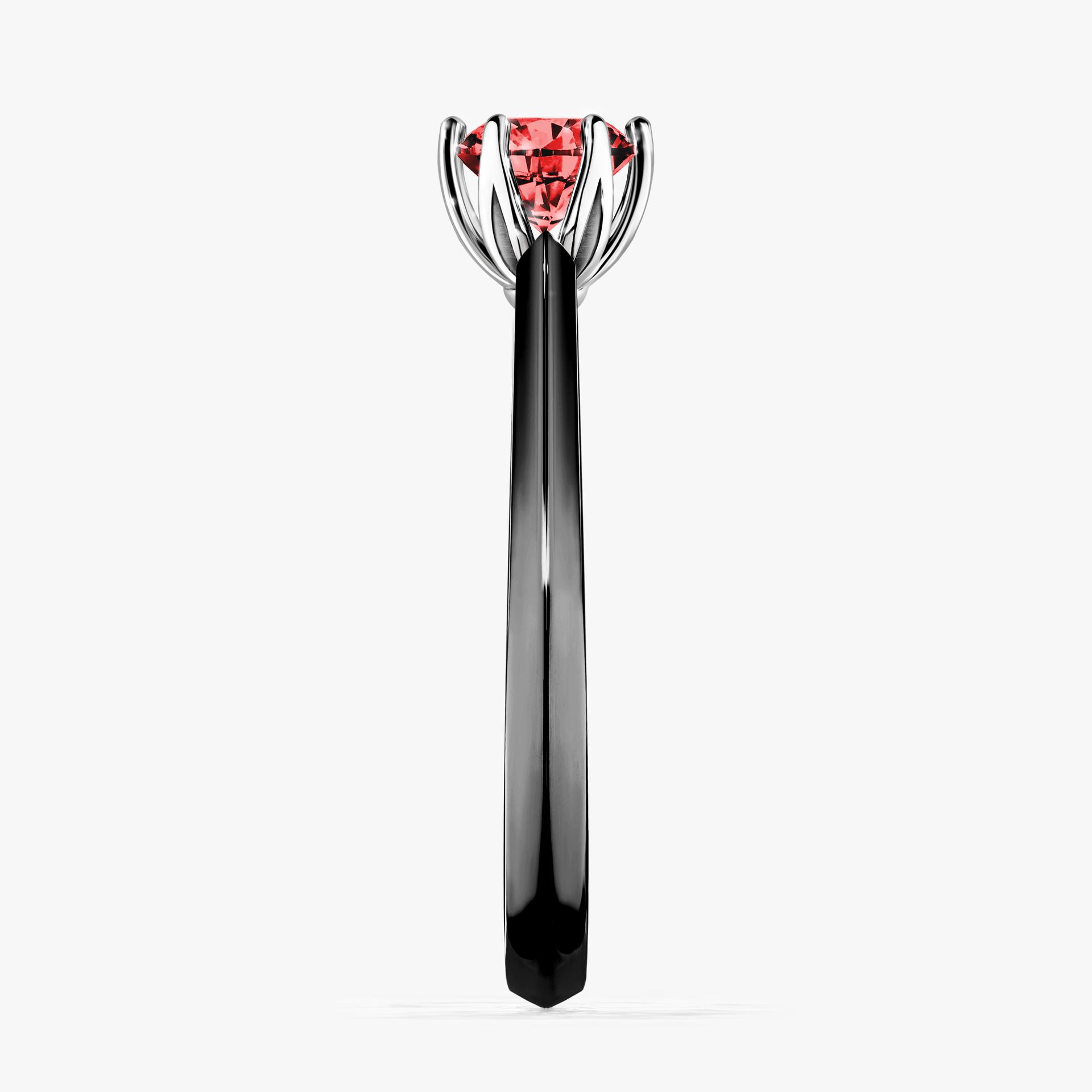 Pierscionek zareczynowy z diamentem czerwony 050 CT z czarnego zlota my daisy 03