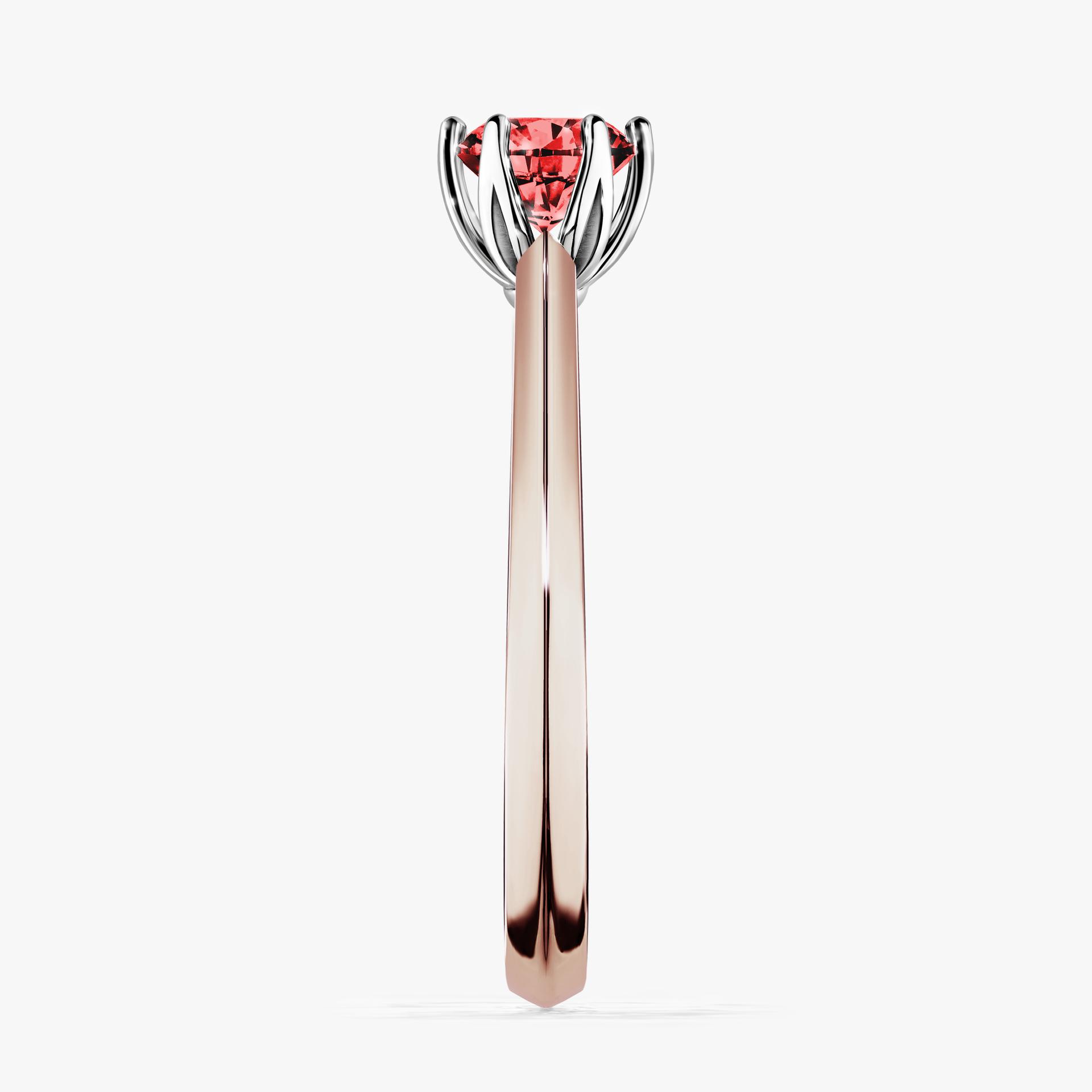 Pierscionek zareczynowy z diamentem czerwony 050 CT z rozowego zlota my daisy 03