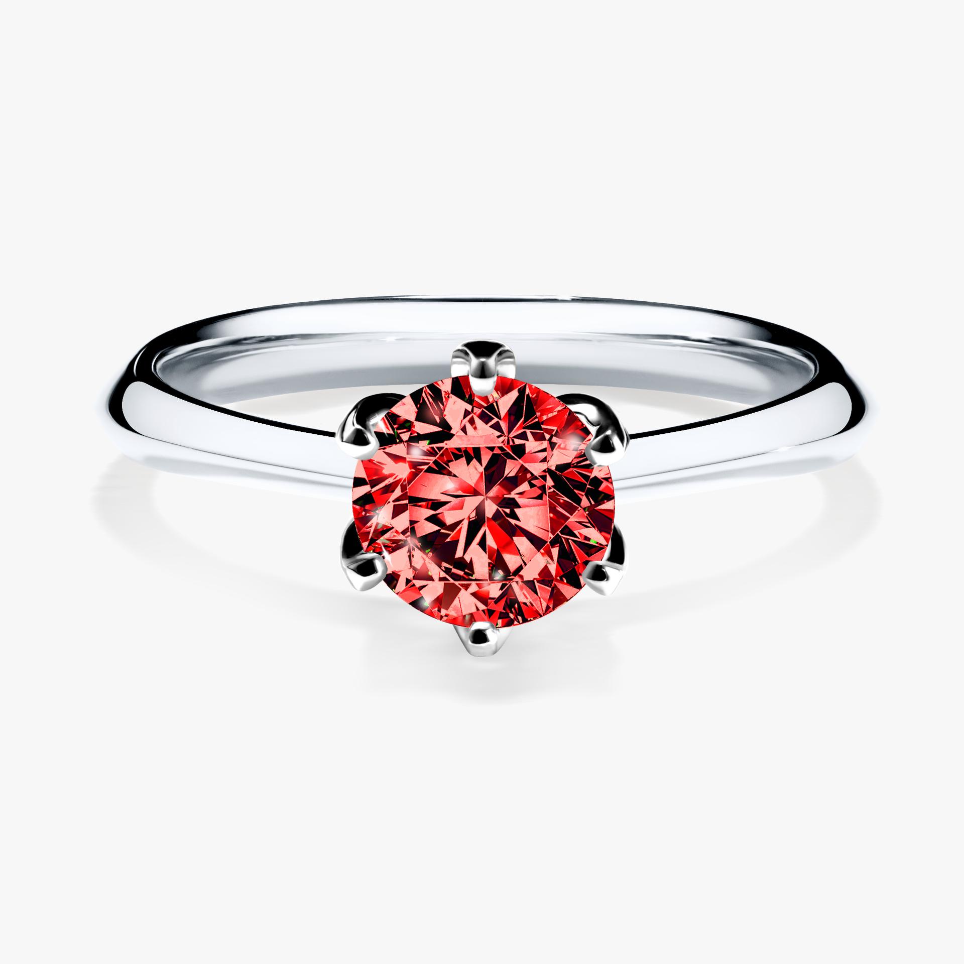 Pierscionek zareczynowy z diamentem czerwony 080 CT z bialego zlota my daisy 01